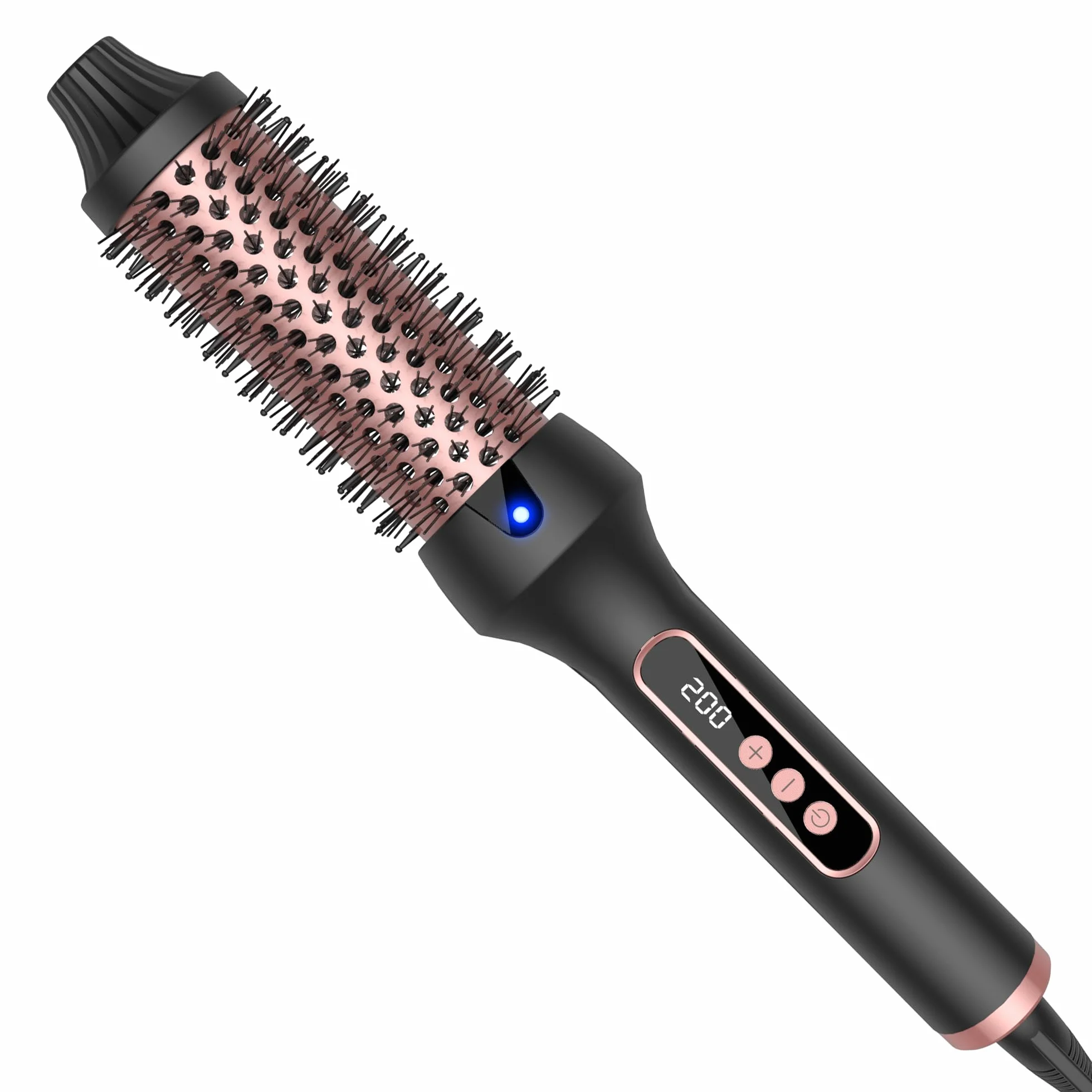 UKLISS Ionique Brosse Chauffante Coiffante Thermal Brush Écran LCD Double PTC Fer à Friser Peigne Chauffant Brosse Lissante pour Cheveux Boucleur Cheveux Lisseur Cheveux, 120-200℃, 38MM