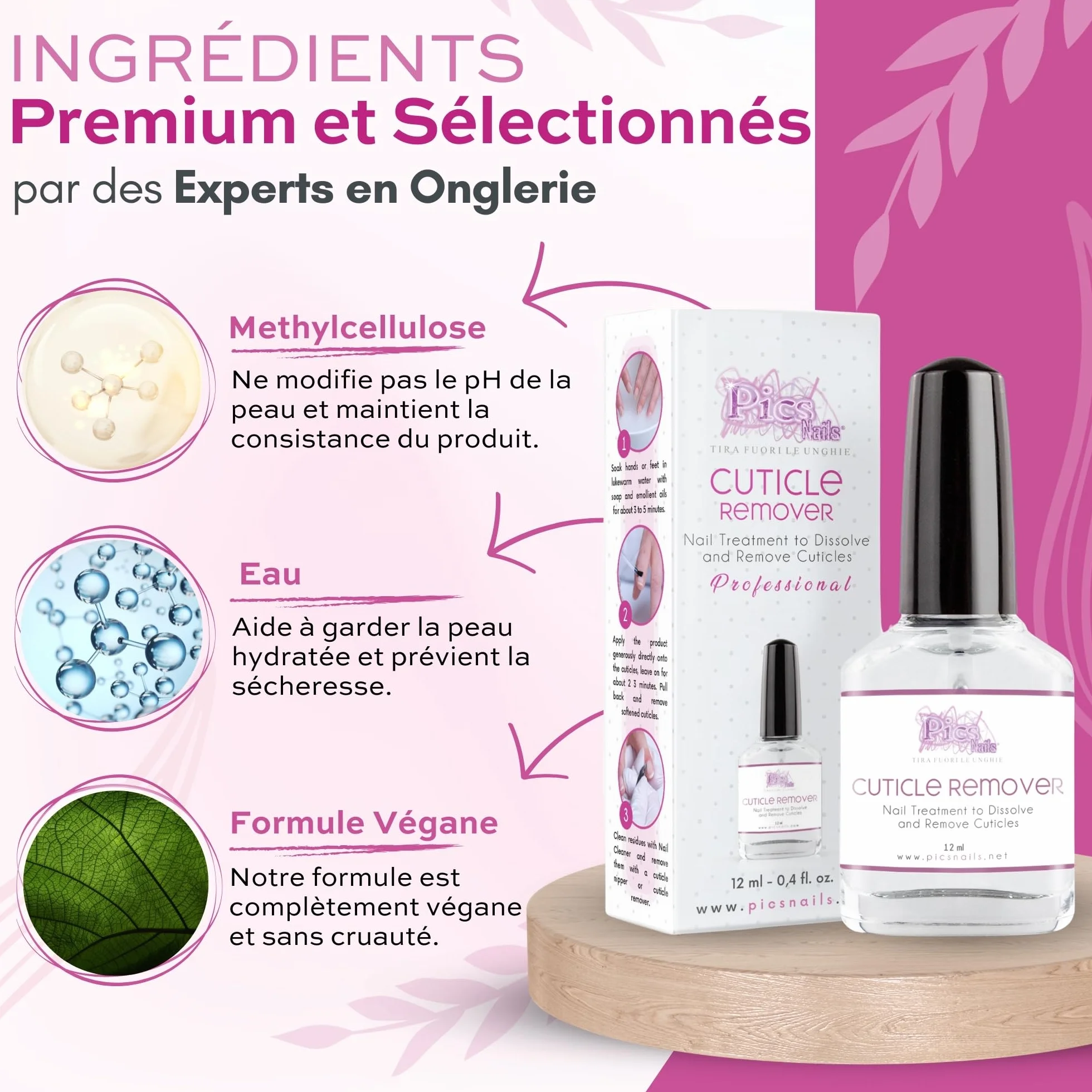Vernis Cuticules Remover 12 ml - Dissout et enlève le traitement des cuticules pour les ongles
