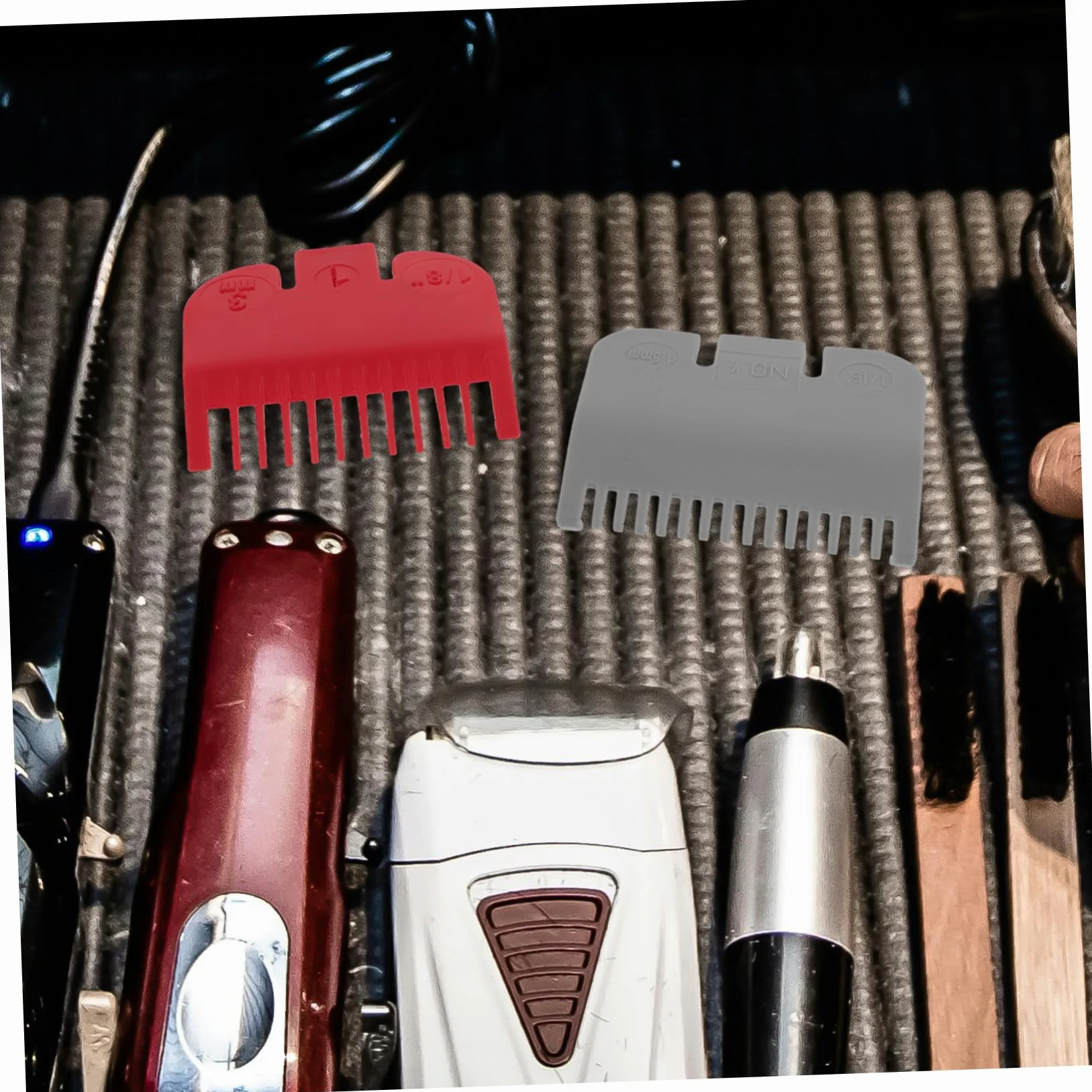 Accessoires Guides de Coupe pour Tondeuse Cheveux 2 Pièces Plastique Coloré Usage Professionnel