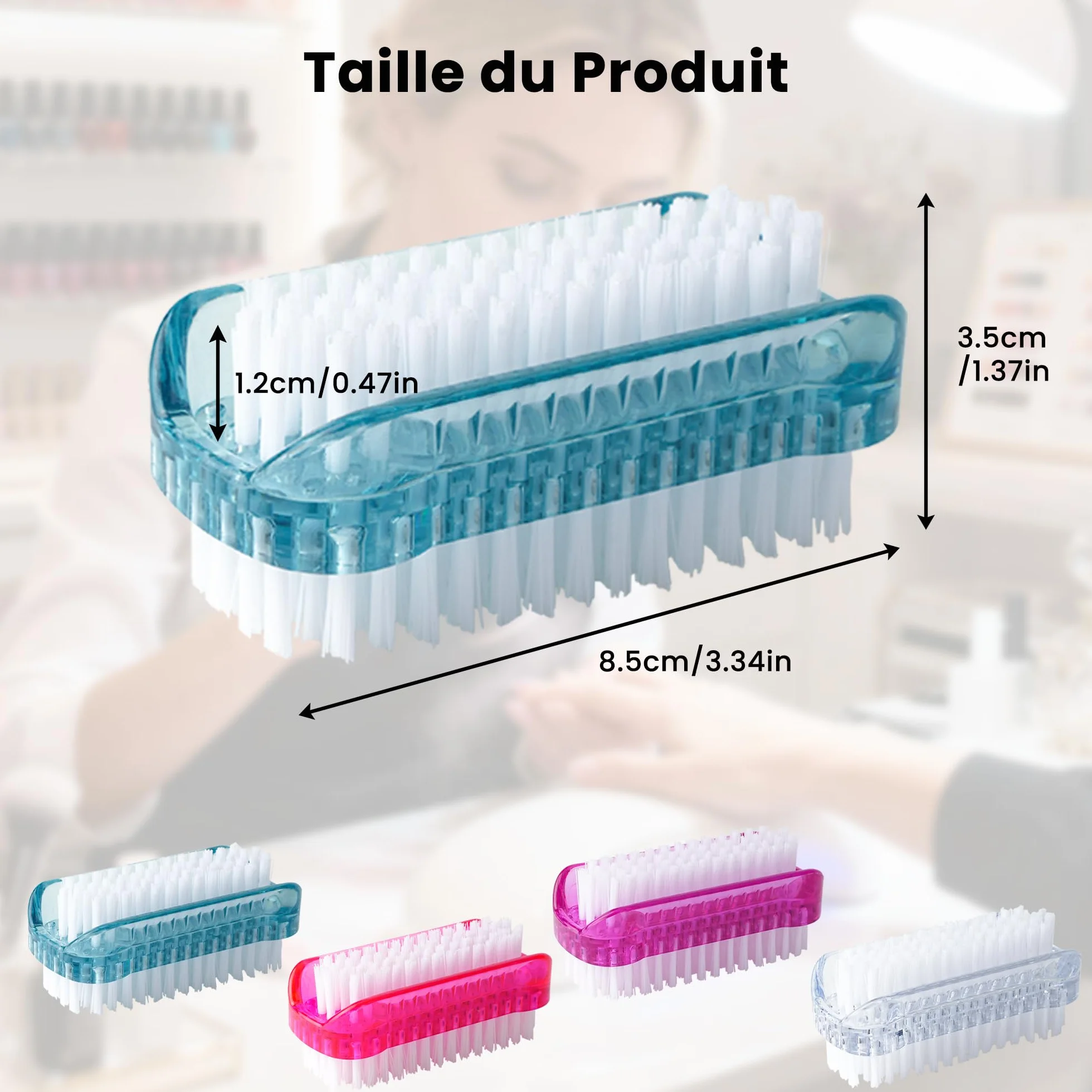Lot de 4 Brosse à Ongles Double Face, Brosse Ongle en Plastique pour Nettoyage des Mains