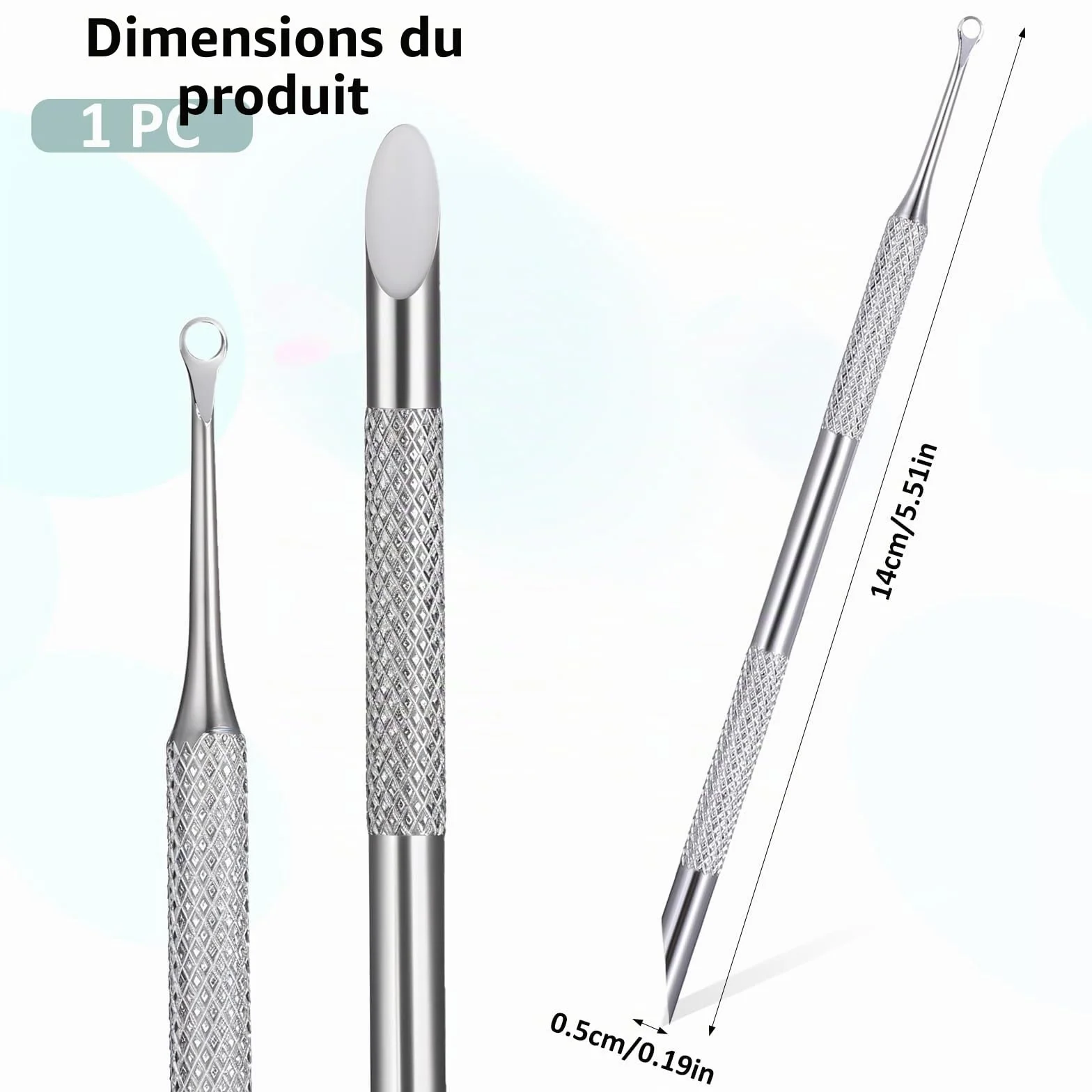 Coupe-cuticules en acier inoxydable Qianyu à double extrémité pour ongles