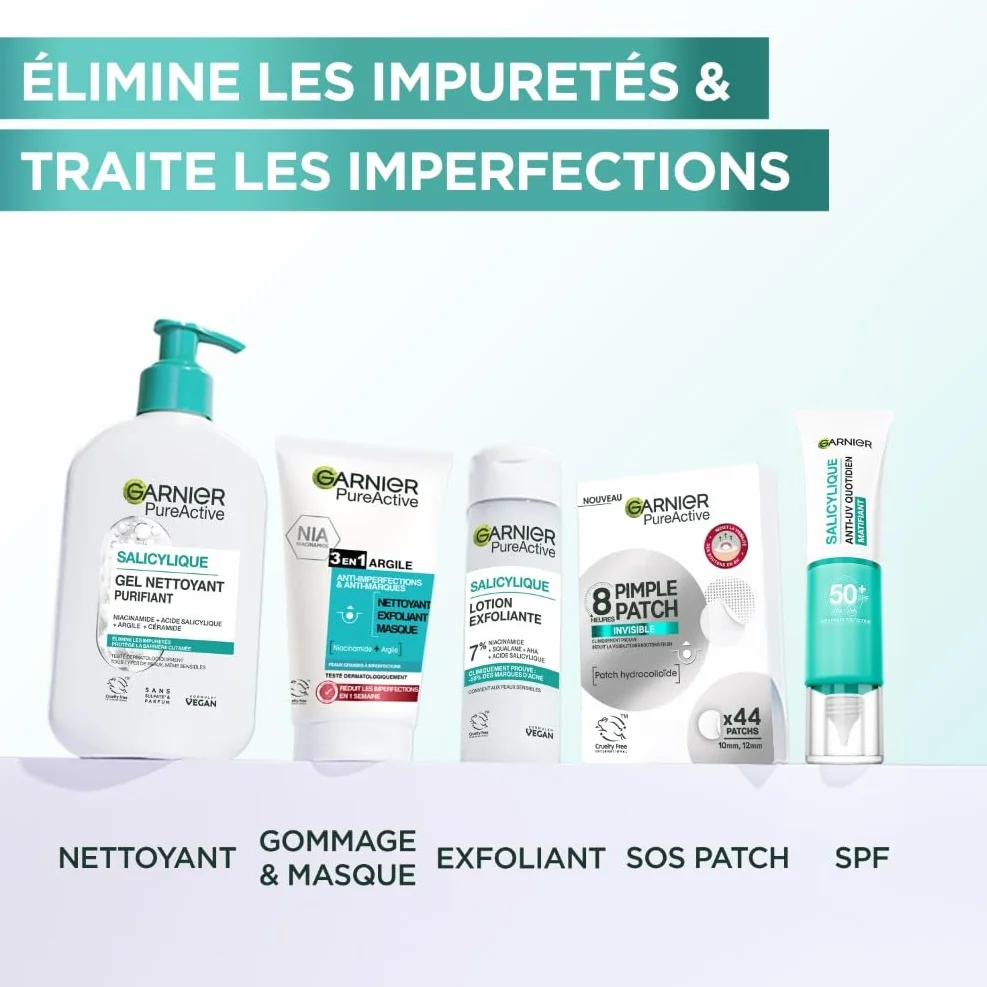 GARNIER Pure Active Patch Bouton Pack XXL Hydrocolloïde Invisible Ultra-Fin Homme Femme