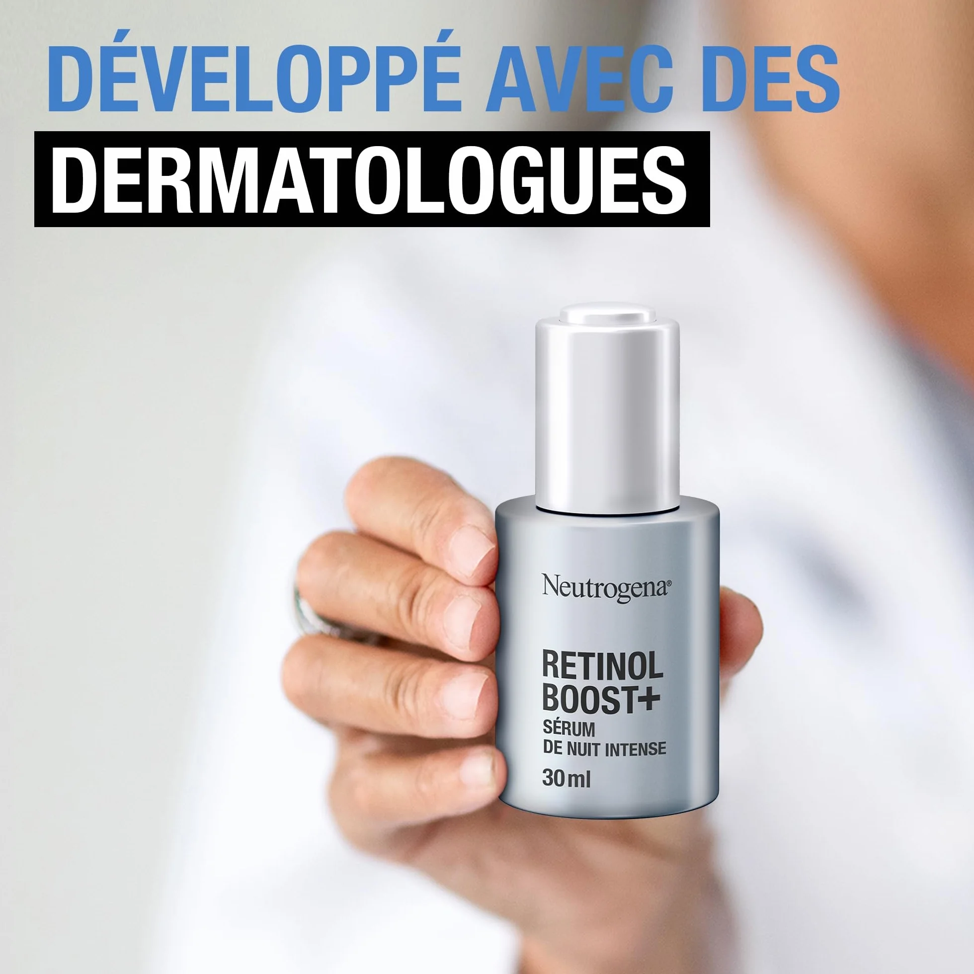 Neutrogena – Sérum de Nuit Intense Anti-Âge Retinol Boost+ (flacon de 30 ml avec pipette) – Sérum anti-âge nourrissant au rétinol – Soin du visage pour réduire l'apparence des rides même profondes