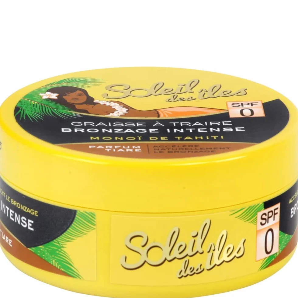 Soleil des Iles Graisse à traire bronzage intense monoï de Tahiti FPS 0 150ml
