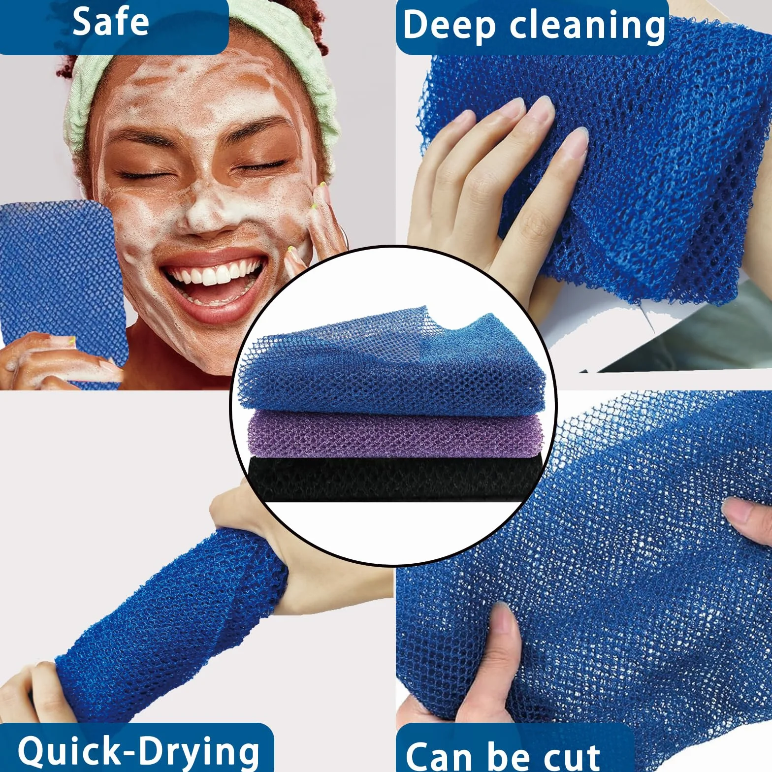 African Net Sponge Exfoliant Corps Filet de Douche Gommage Corps