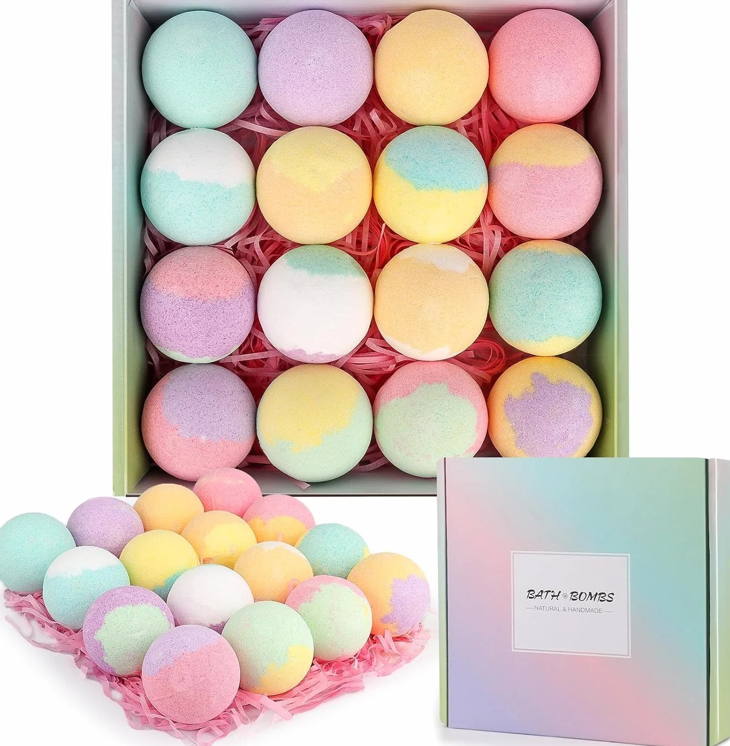 Bombe de Bain Original,16PCS Boule de Bain Femme Relaxante ,Coffret Bombe de Bain