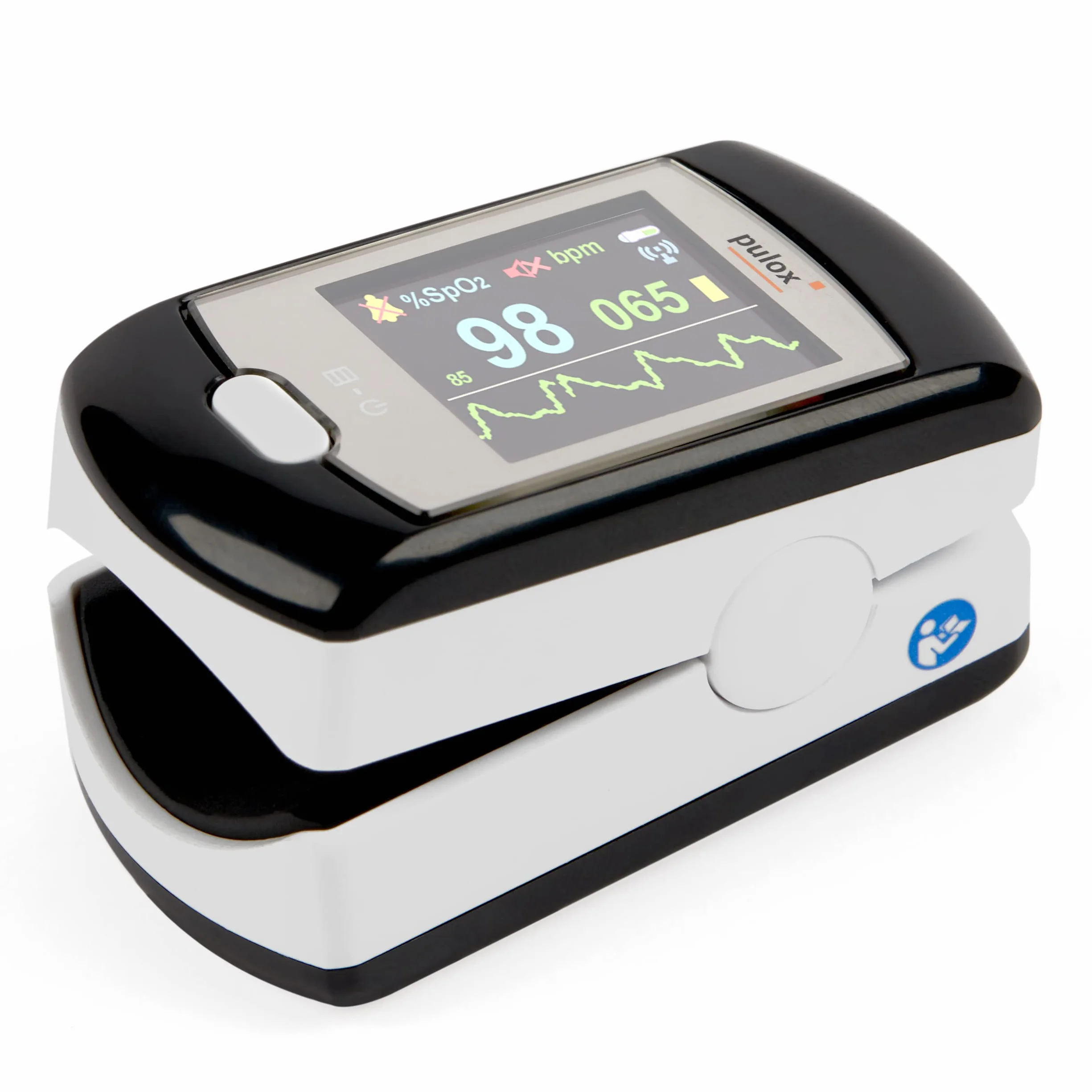 Oxymètre de pouls PULOX PO-300 Écran couleur LCD Alarme Batterie Li-ion Noir