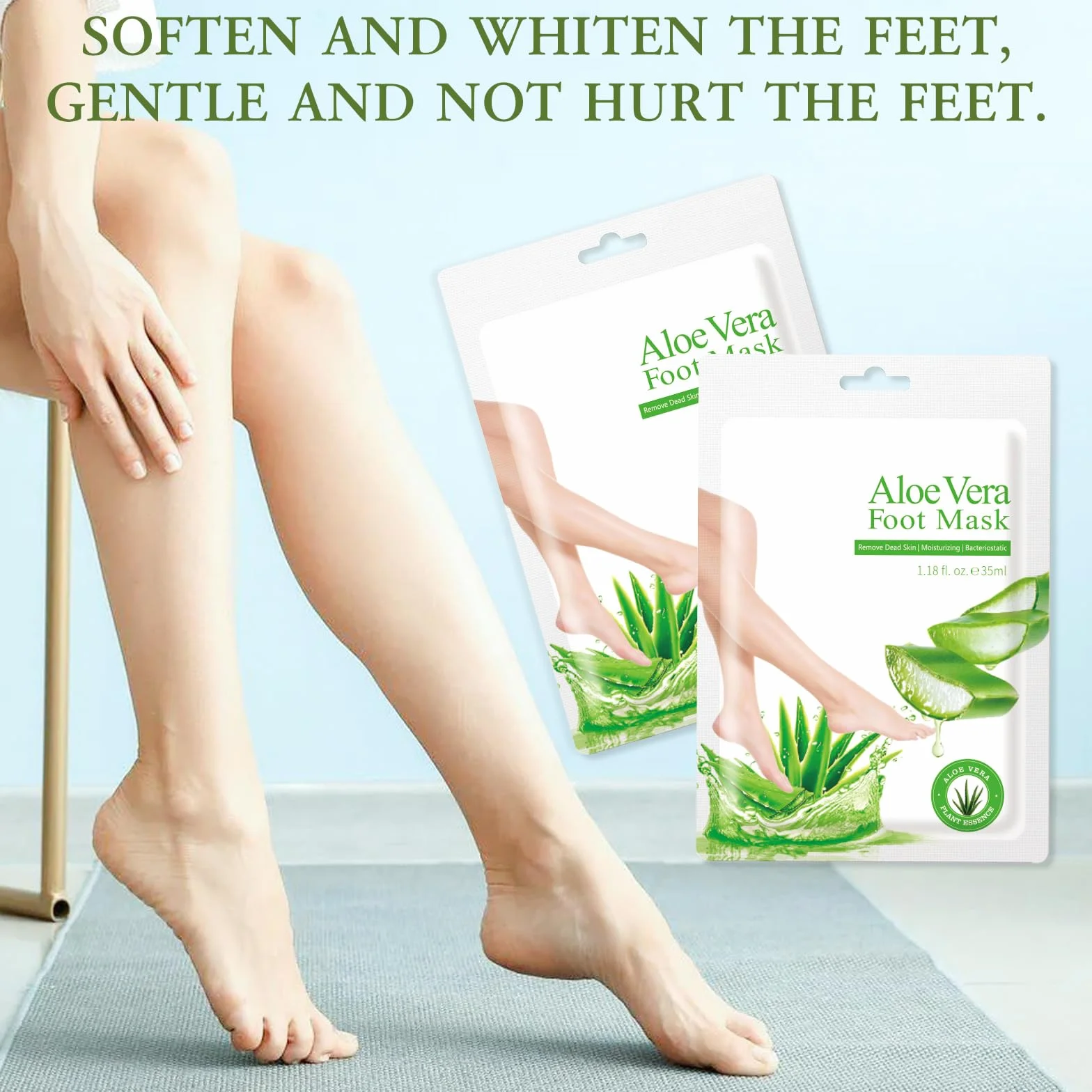 Chaussettes anti-callosités à l'aloe vera Lot de 6 paires - Soin hydratant pieds secs fissurés