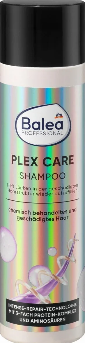 Balea Professional Lot de 3 soins capillaires pour cheveux abîmés : shampooing Plexi Care 250 ml + après-shampoing PLEX CARE (200 ml) + 1 huile capillaire Elixir Gloss Long Soin intensif 20 ml 470 ml