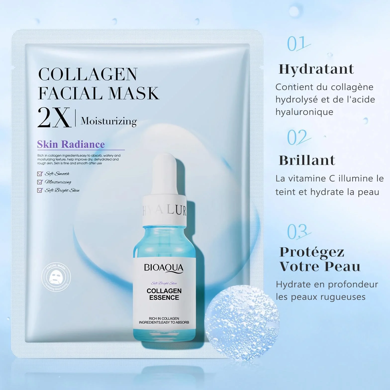 JORUN 12 Masques Hydratants en Tissu - Masques Coréens Anti-Âge, Éclaircissants, Multipack Beauté Vegan
