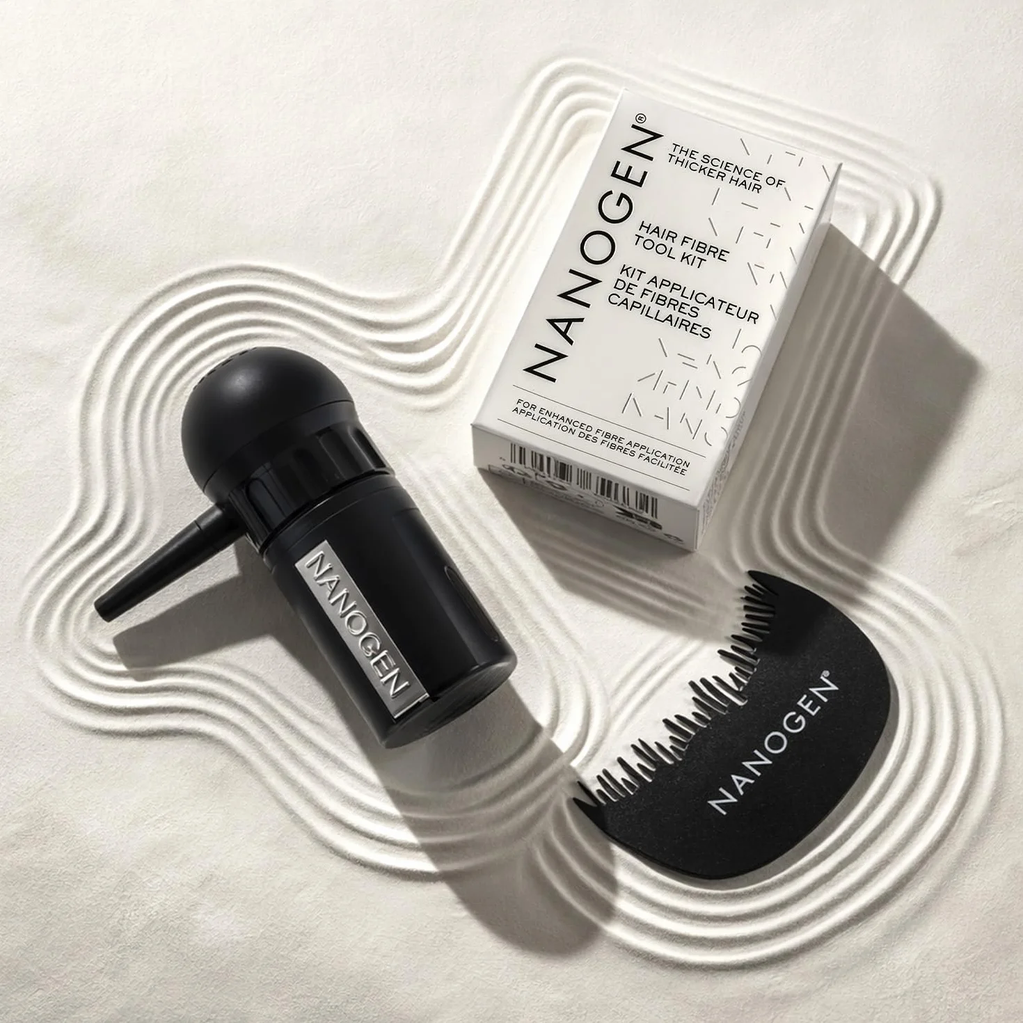 Nanogen Kit applicateur en fibre de cheveux | Applicateur de spray de précision et guide de ligne de cheveux pour un look complet, couverture ciblée pour les zones éclaircissantes, fonctionne avec les