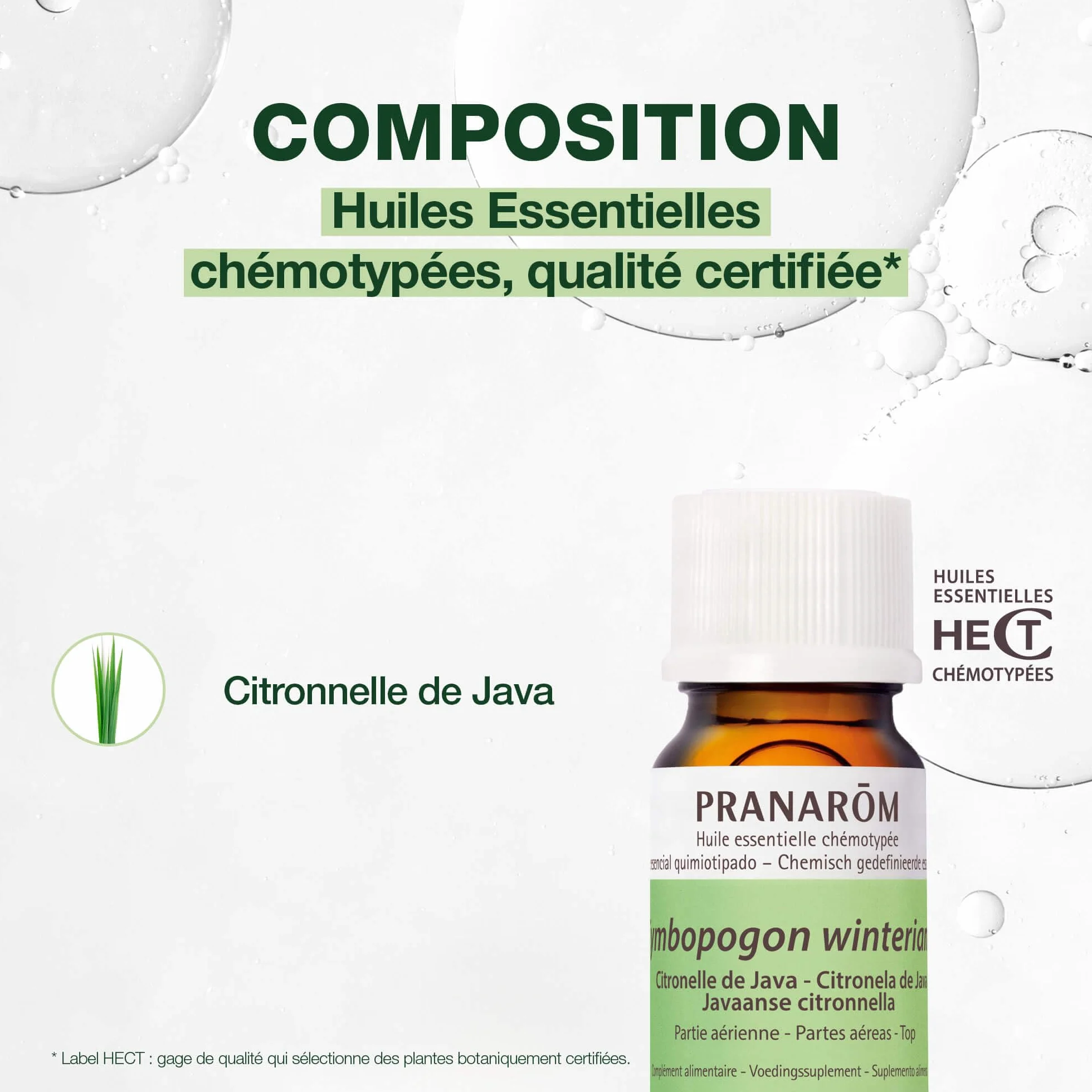 Huile Essentielle de Citronnelle de Java HECT Anti-moustiques 10 ml
