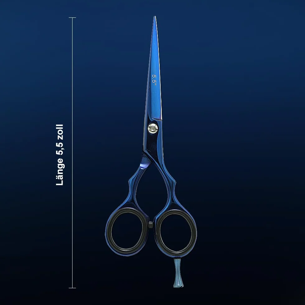 SMI - Ciseaux Coiffure Professionnel 5,5 Pouce Ciseau Coiffeur En Acier Inoxydable Ciseaux Cheveux Ciseaux De Coupe Cheveux pour salon Hommes Femmes et Enfants - Bleu - Razor Edge Blade