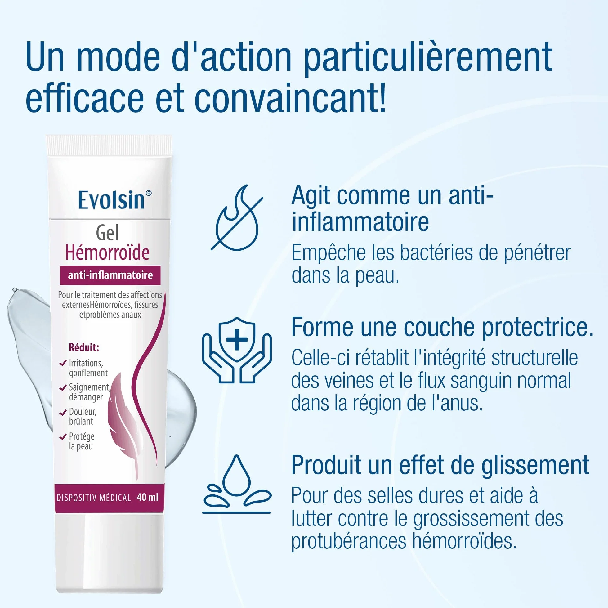 Evolsin crème hémorroïde 40ml dispositif médical