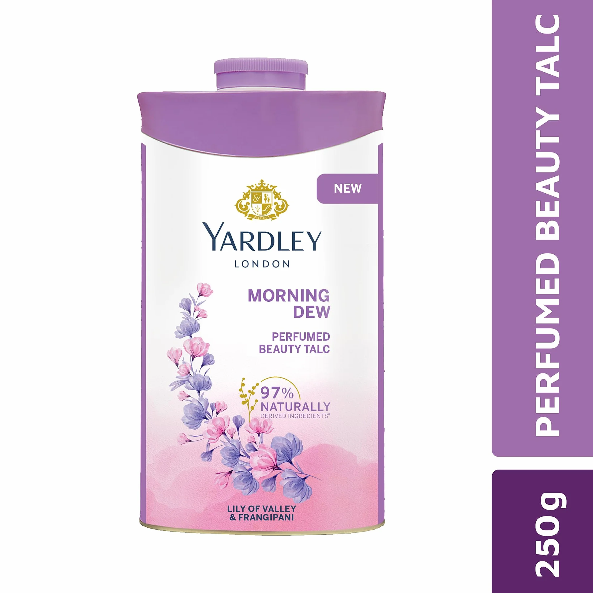 Yardley London Morning Dew Talc parfumé pour femme 250 g