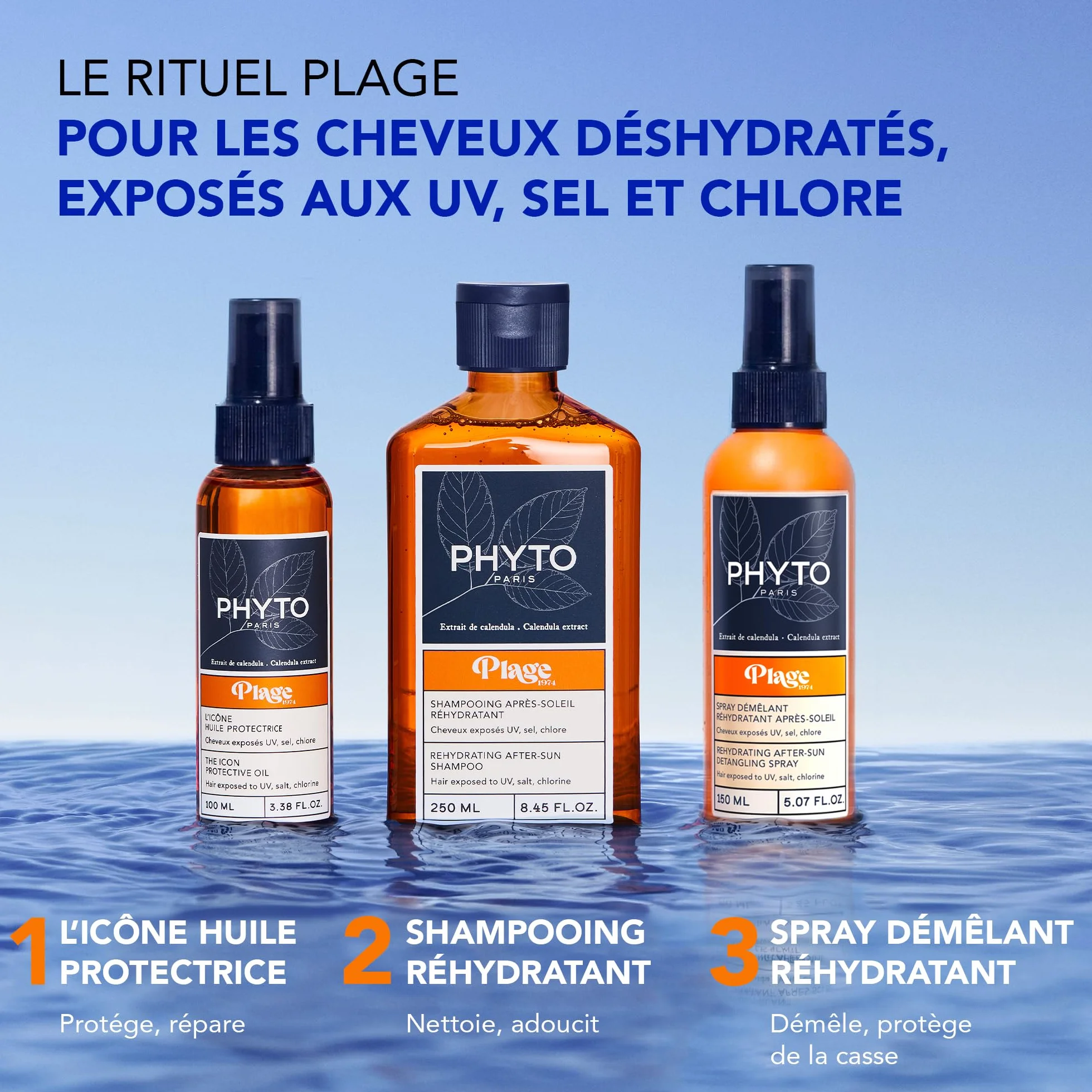 Phyto Paris PhytoPlage Spray Démêlant Réhydratant Après-Soleil 150ml Soin Cheveux Hydrate Démêle Protège
