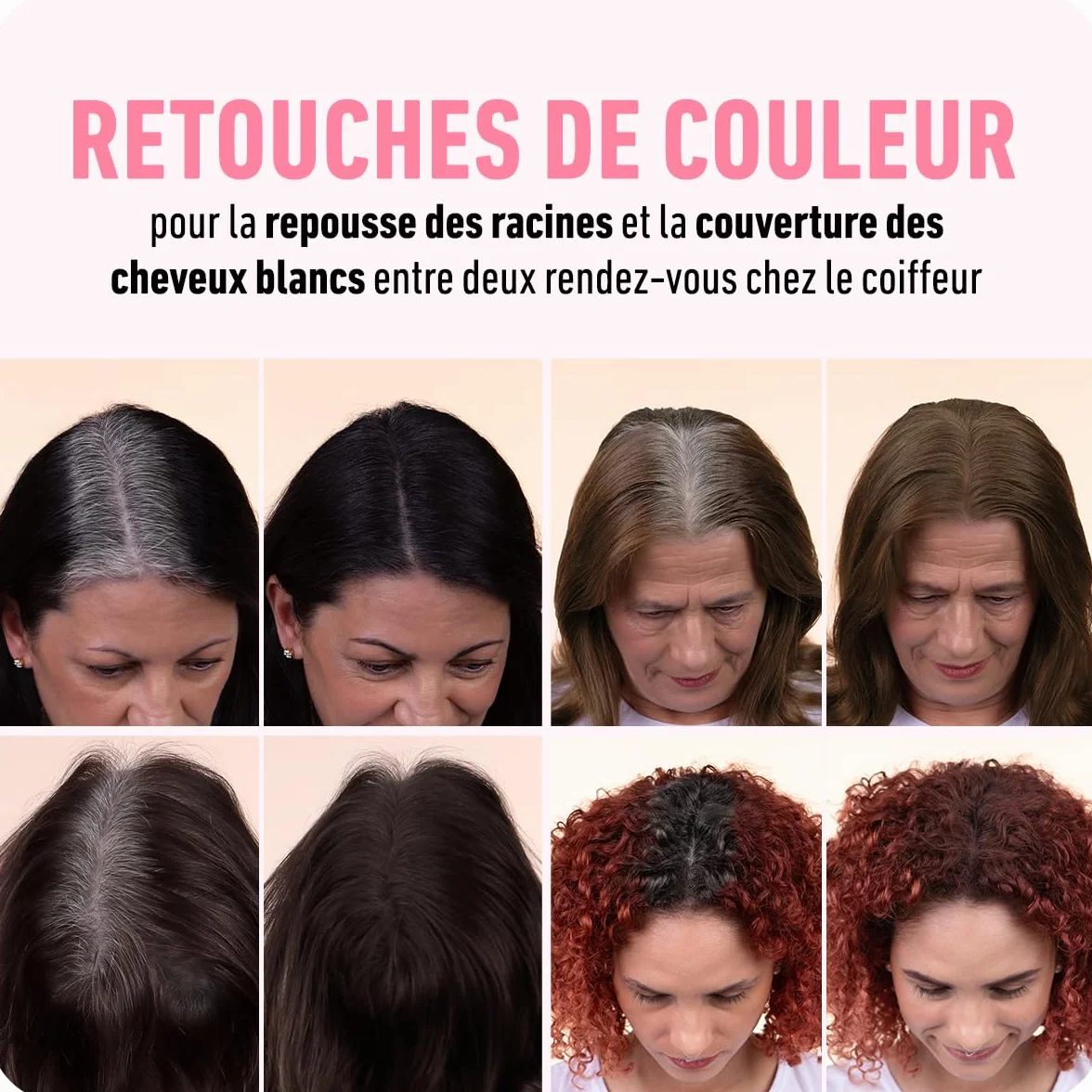 BOLDIFY Poudre de Racine de Cheveux Marron Foncé, Retouche Racines Instantanée, Camoufle Cheveux Gris, 4g