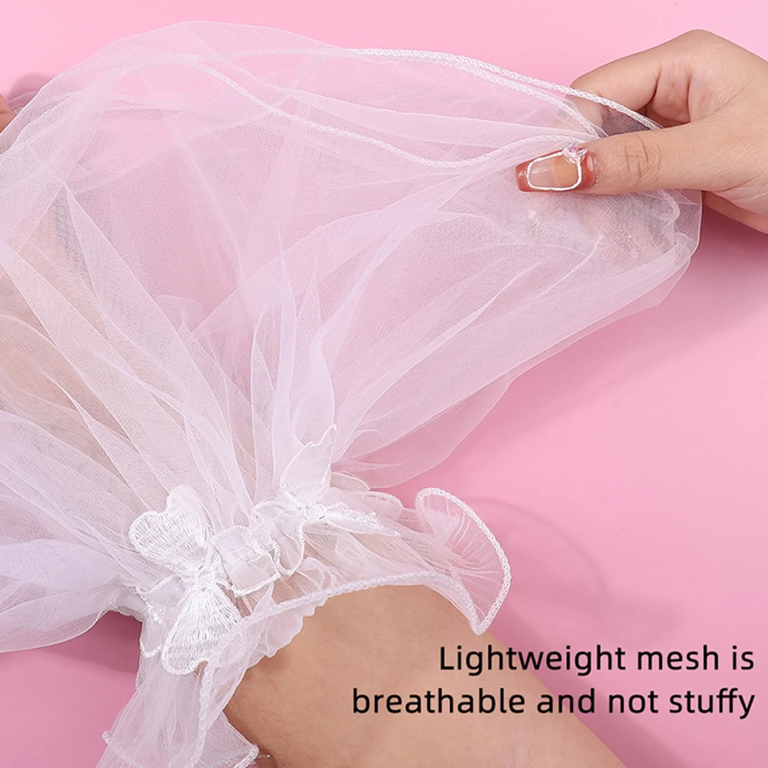 Manchettes en dentelle moelleuses, accessoires de manucure décoratifs