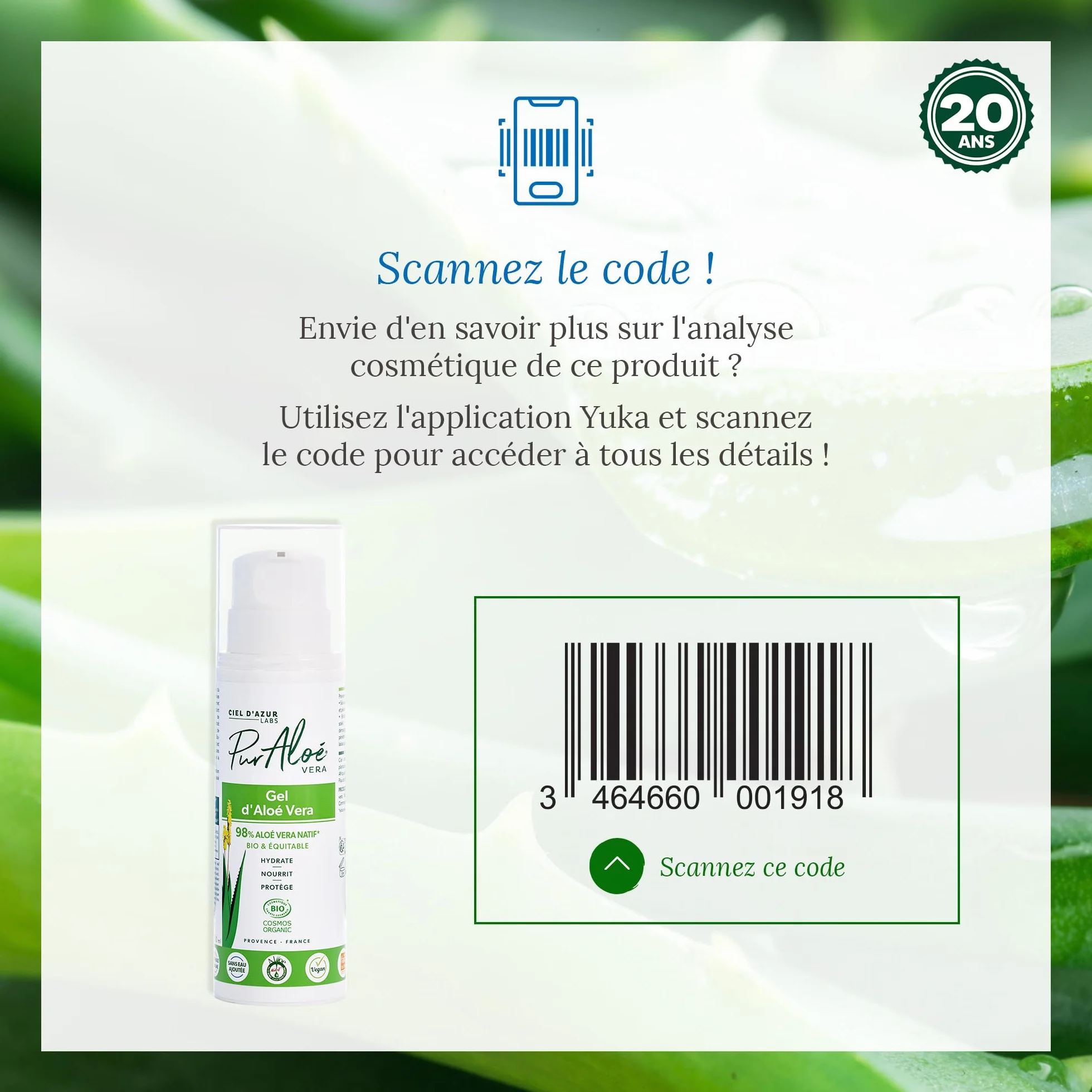 Puraloé gel d'aloé vera 98% 250ml