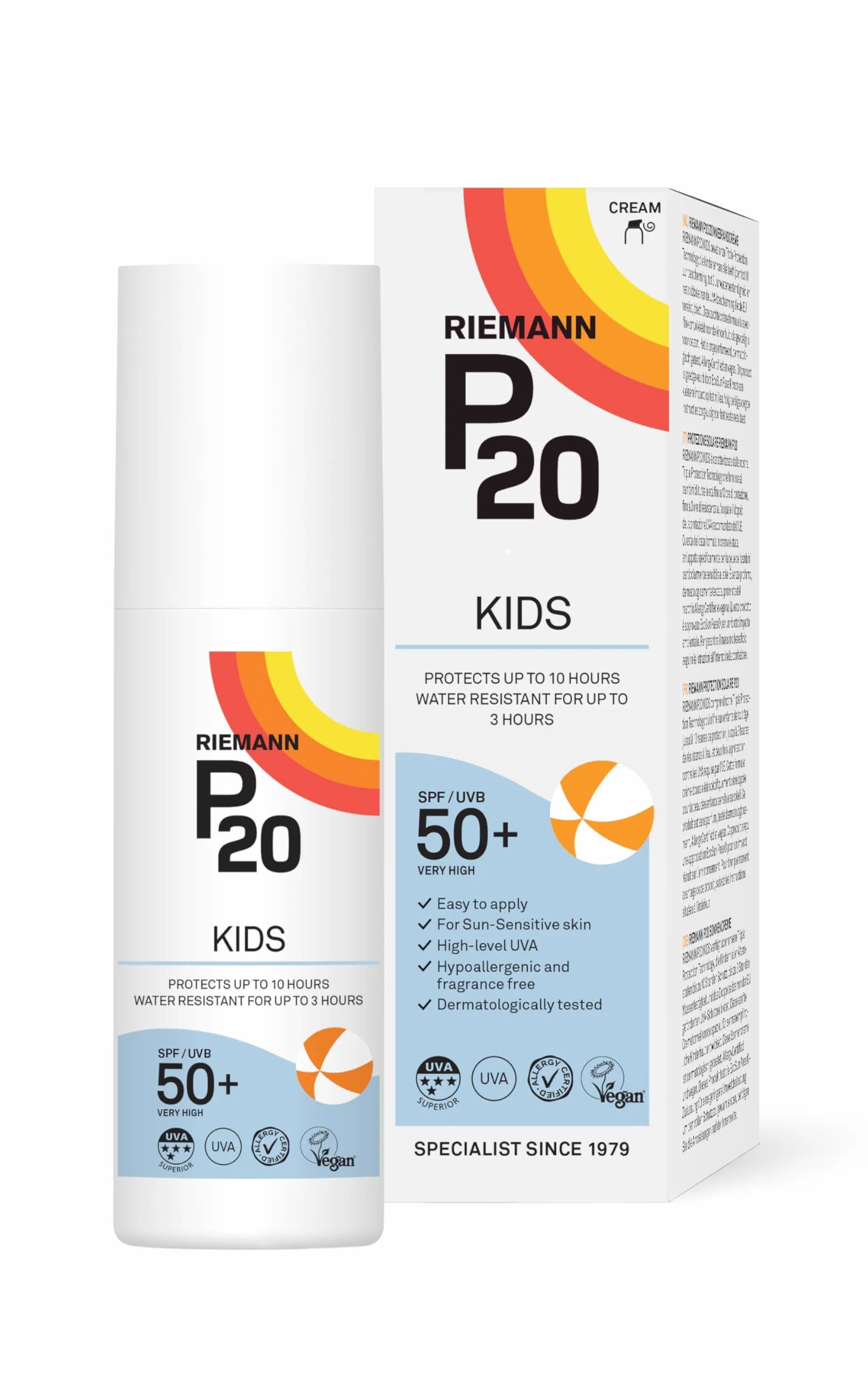 P20 ® | Crème solaire enfant SPF 50 | UVA et UVB | Format crème | 100 ml
