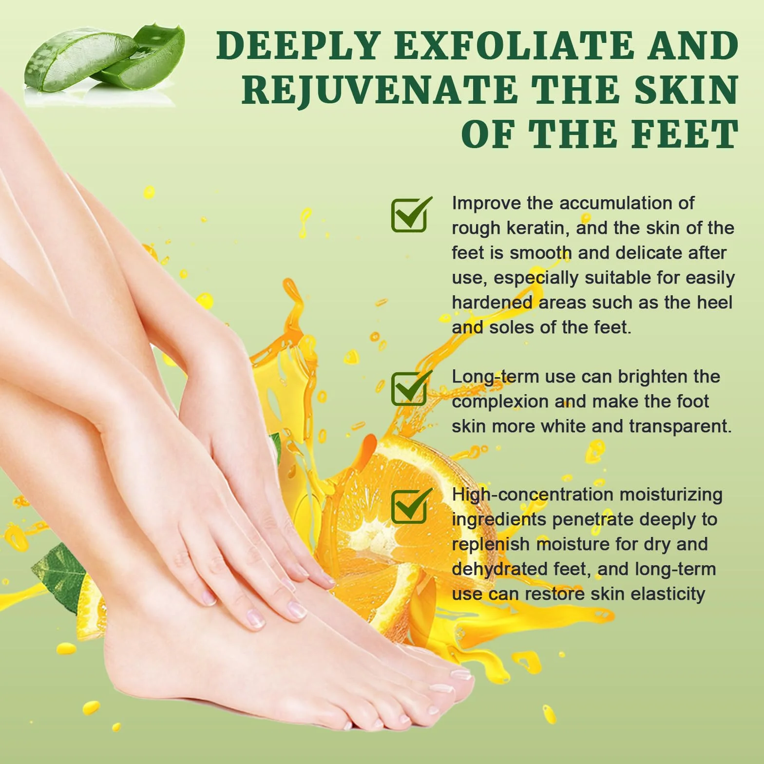 Masque Pied Peeling Exfoliant Aloe Vera pour Enlever Callosités
