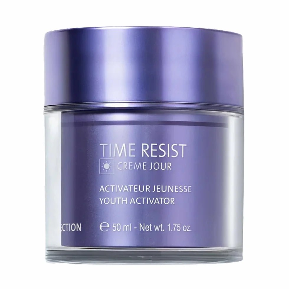 Time Resist Jour Yonka 50ml - Crème de Jour Anti-Âge - Complexe Activateur de Jeunesse et Acide Hyaluronique - Réduit les Rides et Ridules - 96% d'Origine Naturelle