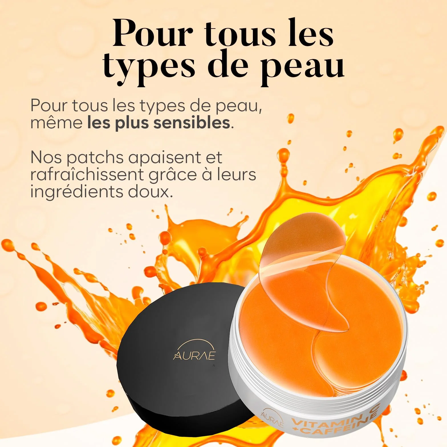 AURAE Masque Yeux Anti Cernes Vitamine C Caféine 30 Paires