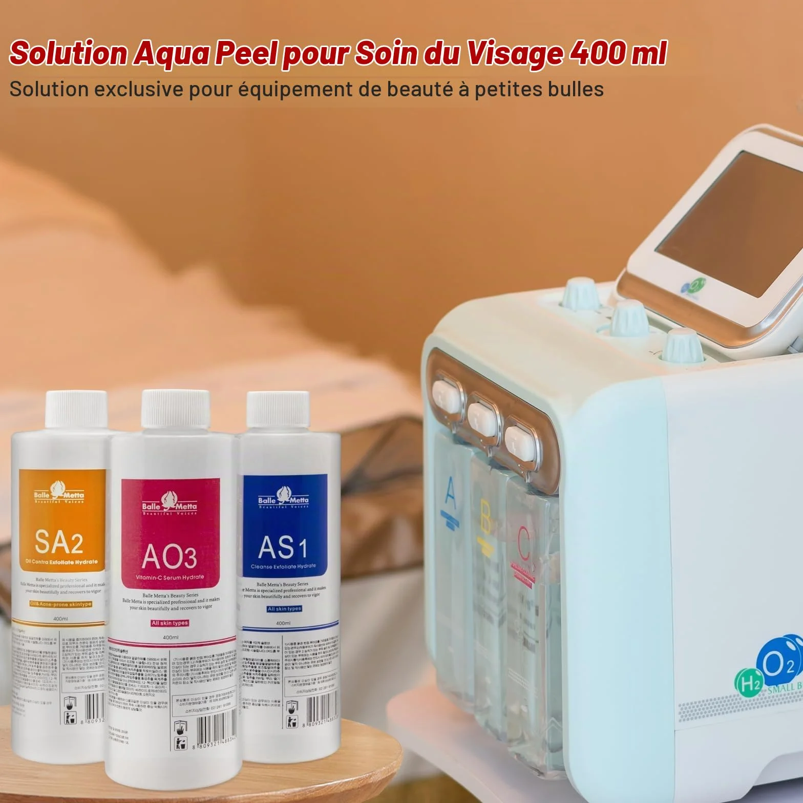 Soins de la peau facial beauté Aqua Peel solution 400ml par bouteille visage nettoyant et hydratant Elitzia ETYYS123