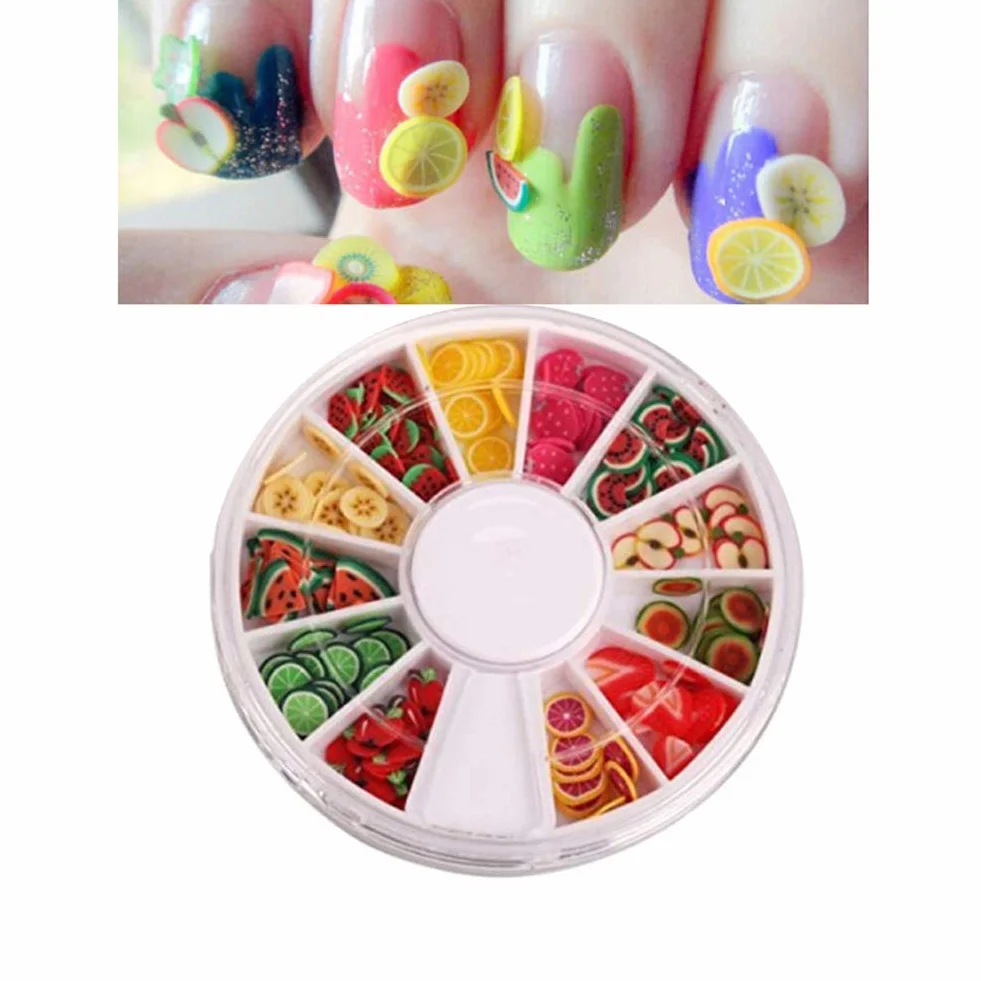 Fruit Slice Nail Art Astuce Décoration Ongles Fruits Polymère Pâte 1 Boîte 12 Motif