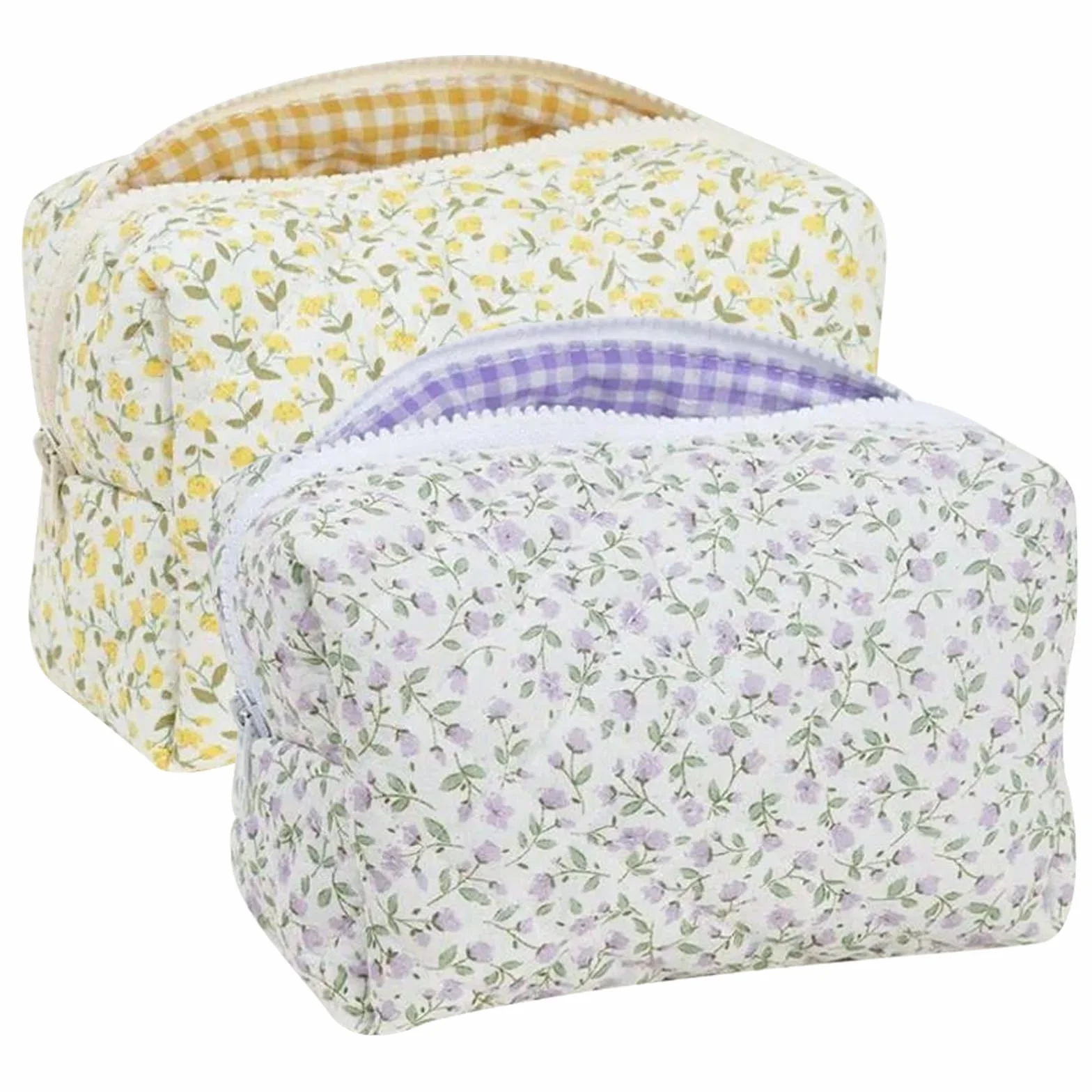 Trousse de Maquillage Florale, Petite Trousse de Toilette pour Femmes et Filles
