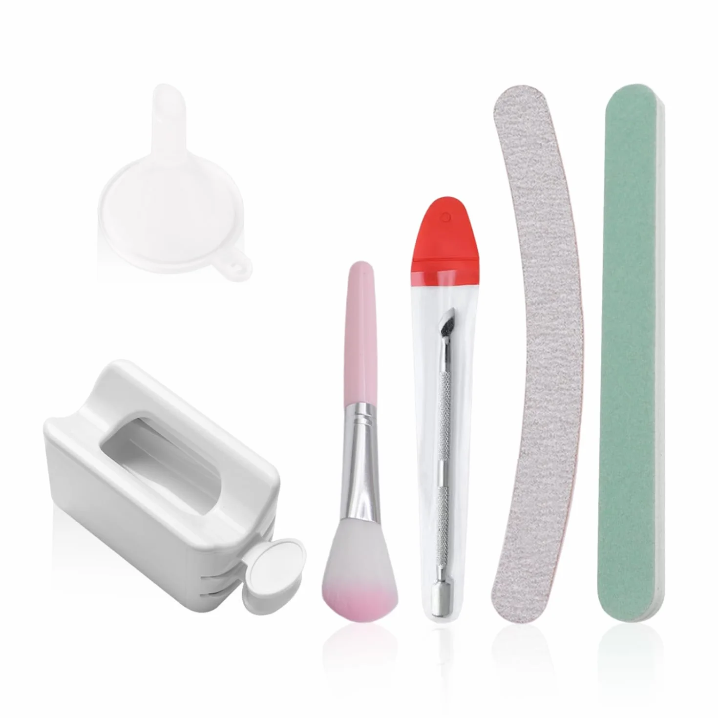 Kit d'ongles 6 pièces avec revêtement en poudre, système de plateau en poudre, outils de nail art