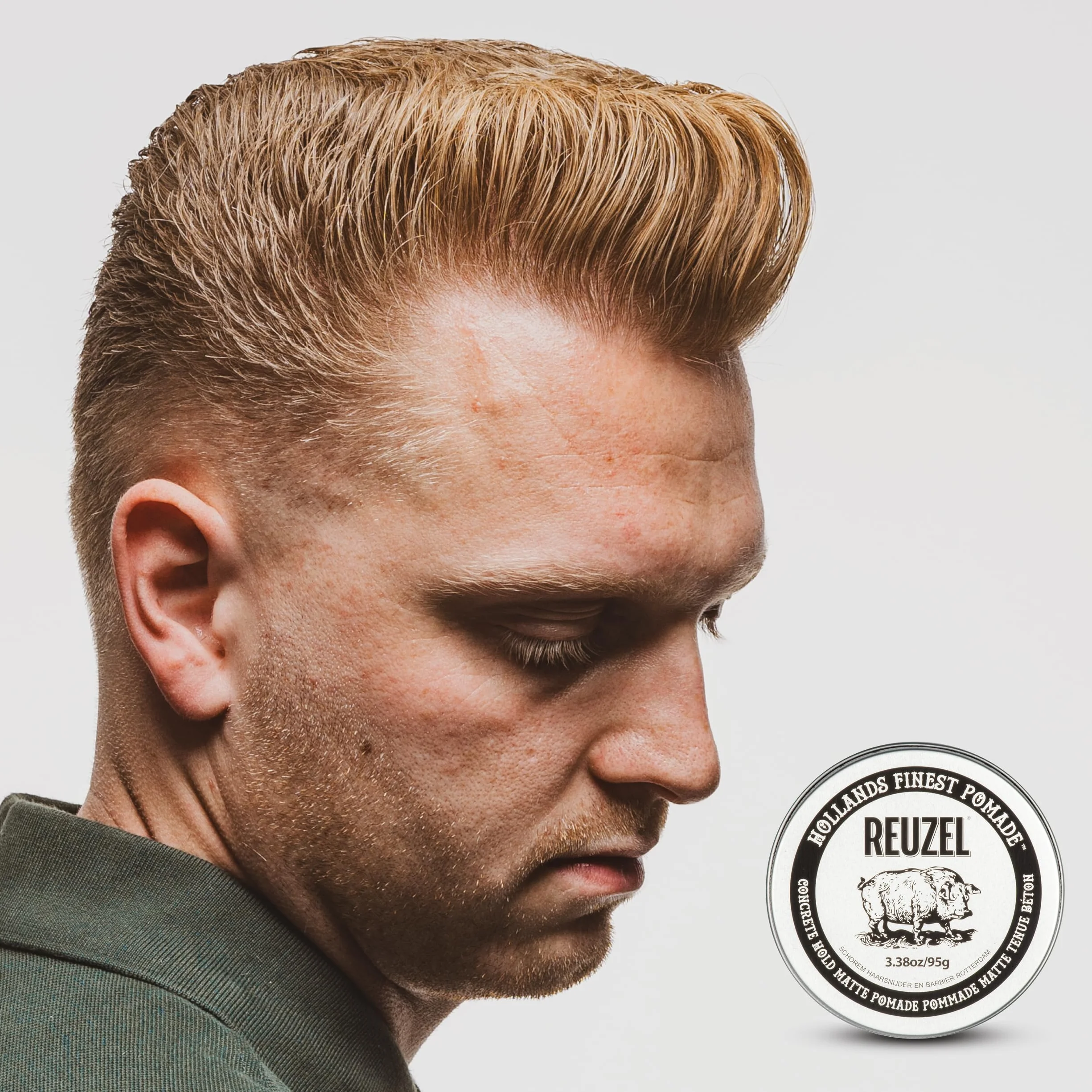 Reuzel Pommade mate à tenue concrète, pommade à tenue extra ferme pour une coiffure forte et naturelle 3,38 oz/95g