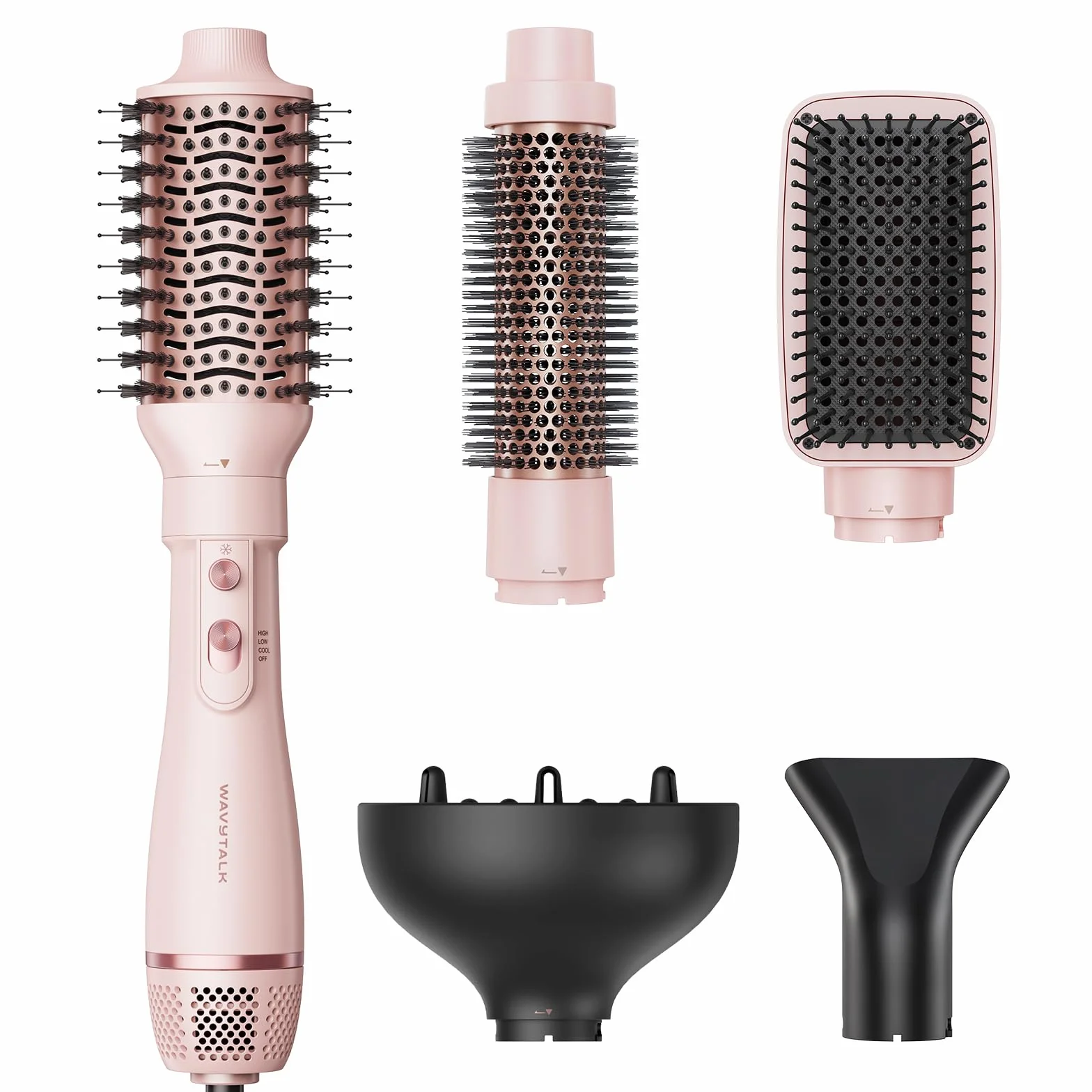 Wavytalk Brosse Soufflante 5‑en‑1 pour Sécher, Lisser & Donner du Volume | Revêtement Céramique, Moins De Dommages, 3 Températures, AIR SCULPT