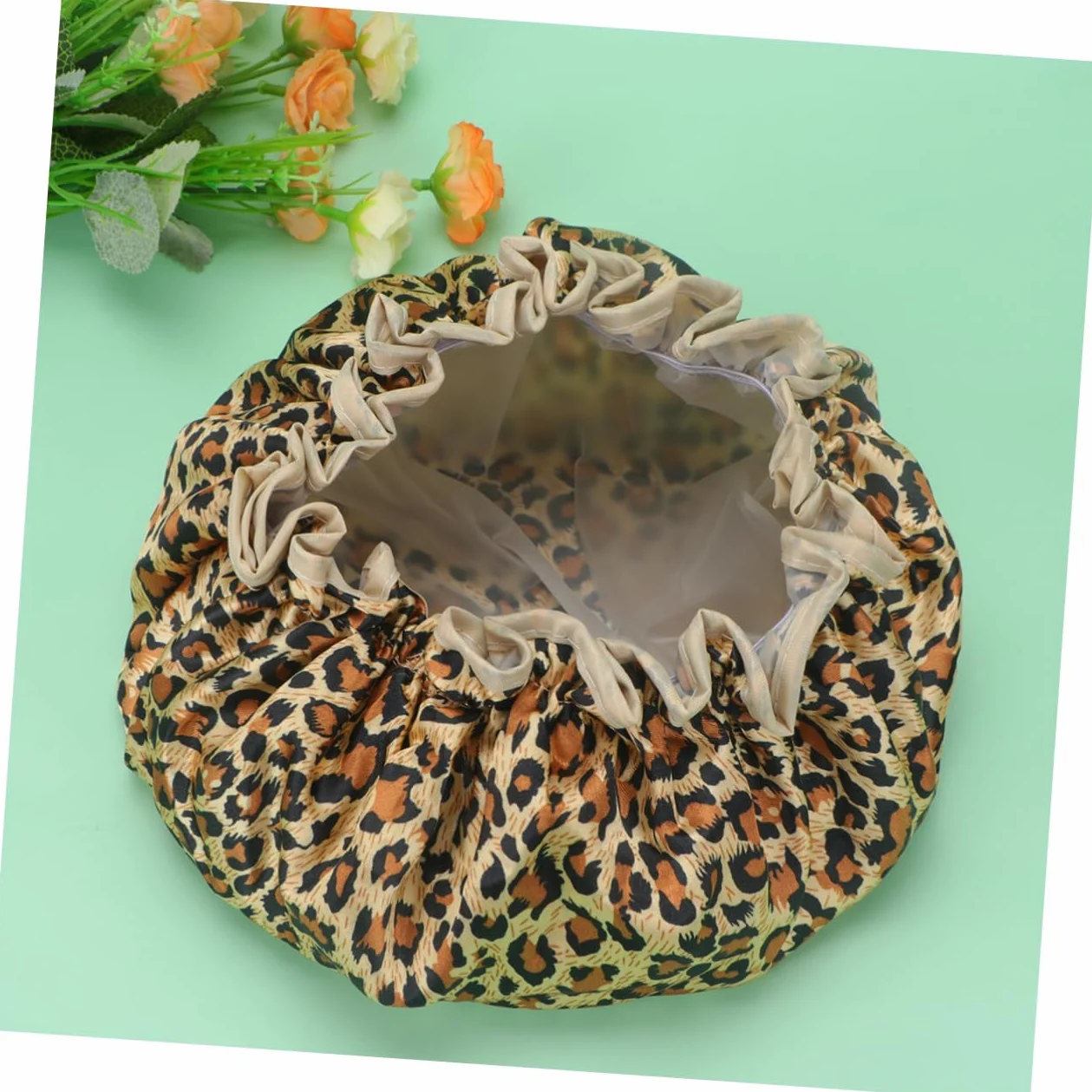 Beaupretty Bonnet De Douche Imperméable Double Couche En Peva Lot De 2 Imprimé Léopard Protection Cheveux
