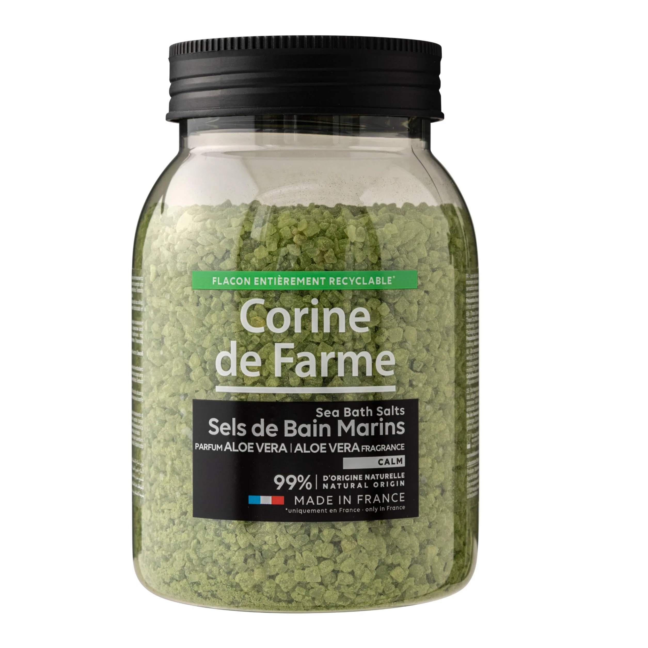 Corine de Farme Sels de Bain Marins Sensual à l'Aloe Vera - Relaxation et Bien-être - Hydratation et Douceur pour la Peau - 100% Naturel