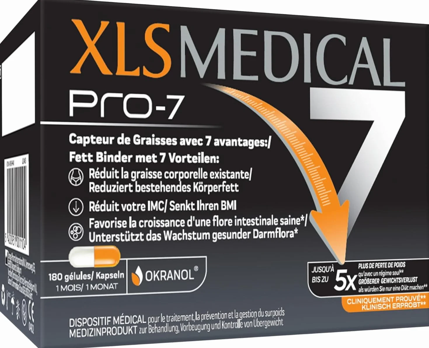 XLS MEDICAL Pro-7 Gélules perte de poids 180 gélules 1 mois traitement
