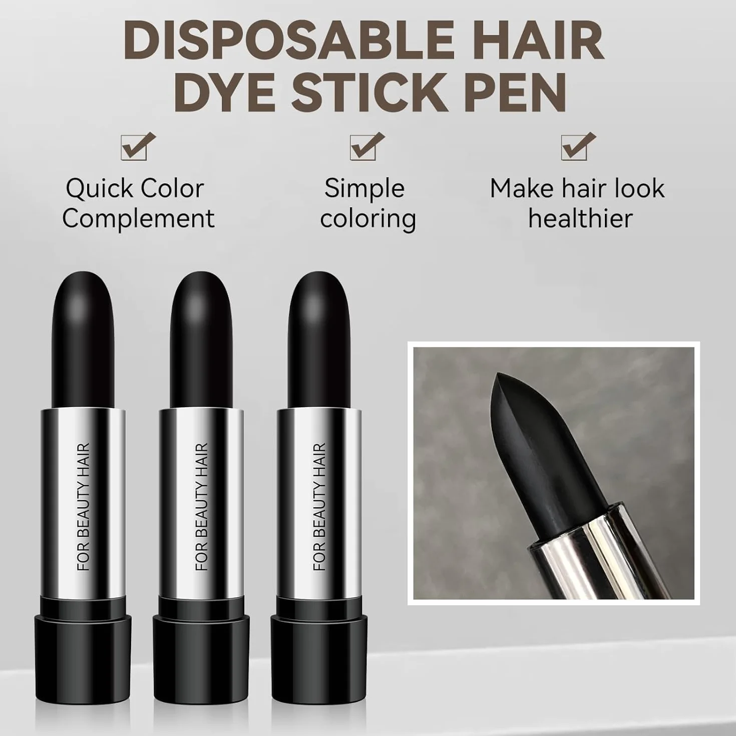 Lot de 3 colorations jetables portables longue durée couvrant les cheveux blancs (01