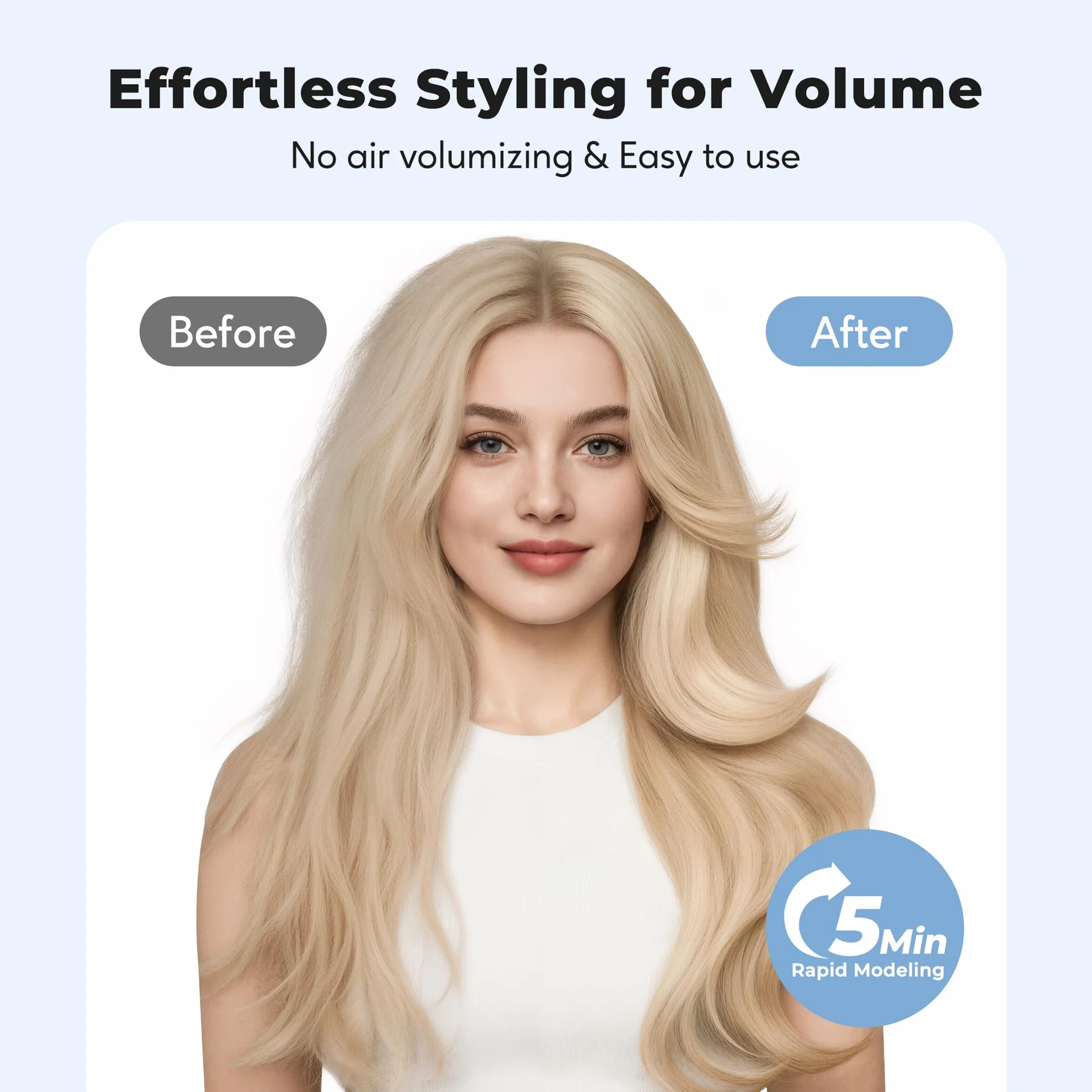 Farery Thermal Brush, 60mm Brosse Thermique Brushing, Tourmaline Céramique Ionic Brosse Chauffante, Brushing Chauffante, 5 températures Hot Brush, double tension