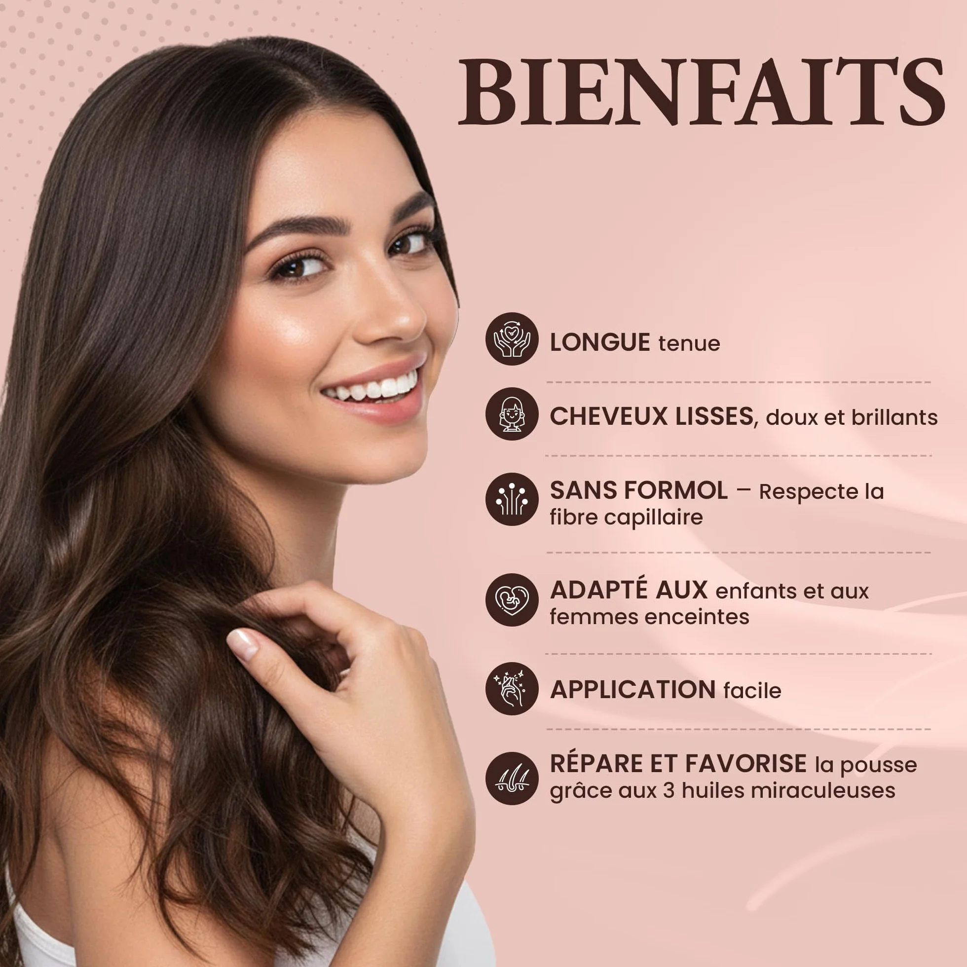 Kit lissage brésilien nano indienne sans formol - Huile croissance longue durée traitement professionnel