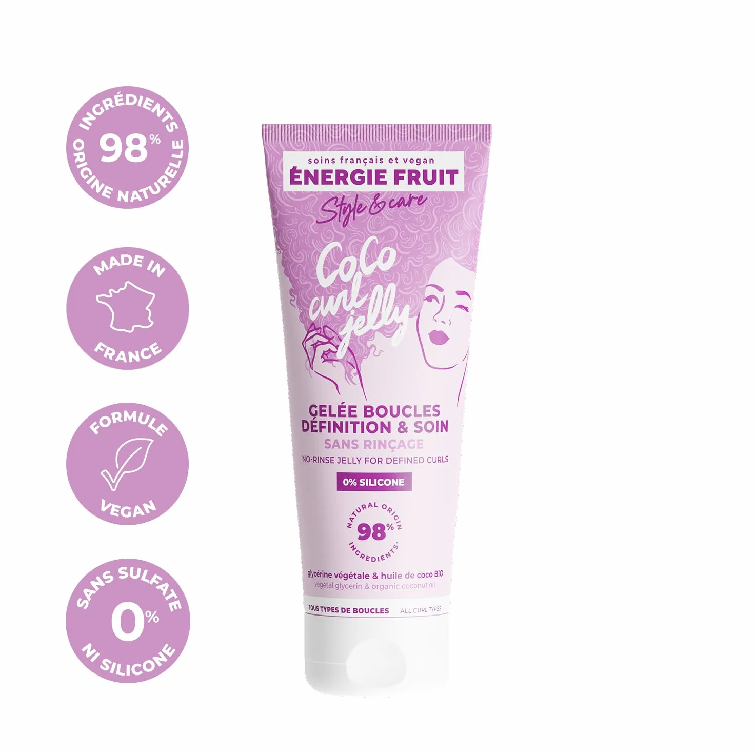 ENERGIE FRUIT Coco Curl Gelée Coiffante Sans Rinçage Hydratation Définition Boucles Anti-Frisottis 200ML