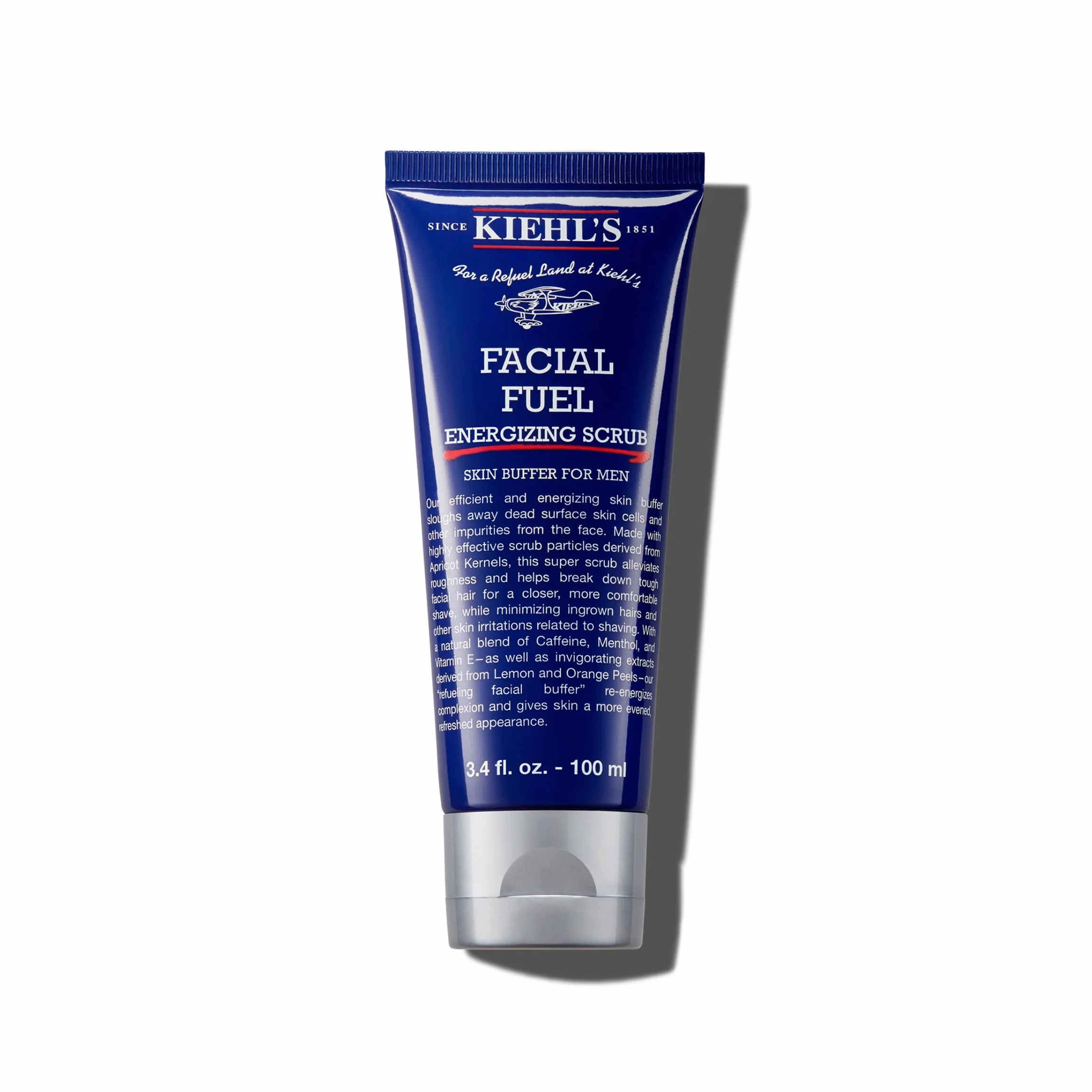 Kiehl's, Exfoliant Visage Énergisant Facial Fuel Energizing Scrub pour Hommes, Gommage Nettoyant Visage, Élimine les Peaux Mortes, les Impuretés et le Sébum, 100 ml