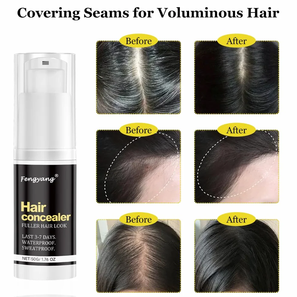 Crème Couvrante pour Cheveux Fengyang, Poudre Anti-Calvitie, Cache Racines Cheveux Clairsemés