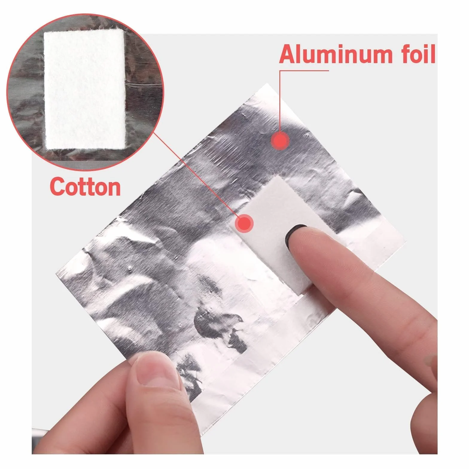 Papillotes en Aluminium Vernis à Ongles Enlever, 200 Pcs Feuille d'aluminium Dissolvant avec Poussoir à Cuticules