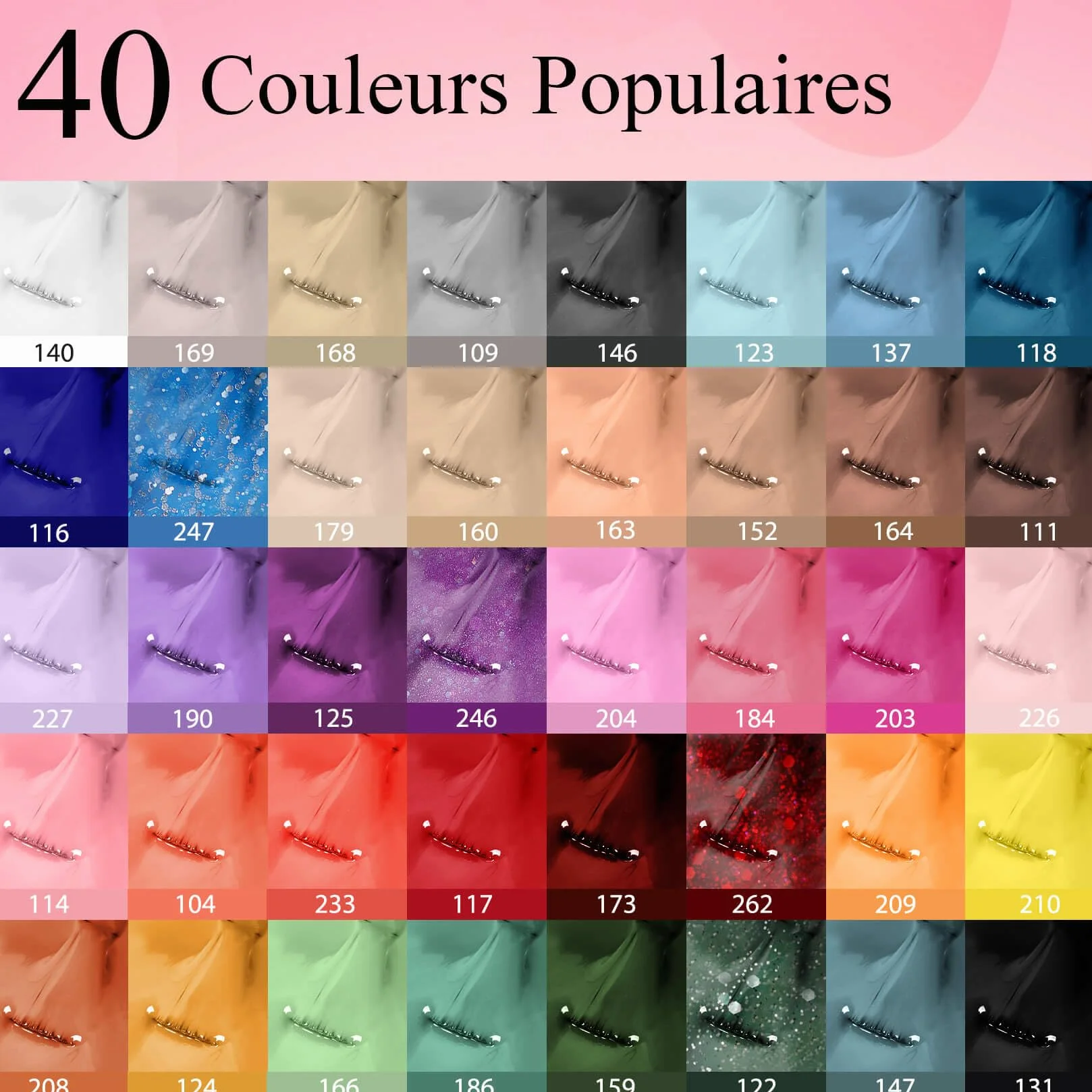 Phoenixy 40 Couleurs Kit Vernis Semi Permanent Complet avec 48W Lampe U V/LED Kit Ongle Gel U V Complet avec Base et Top Coat Vernis Semi Permanent pour Débutant DIY Nail Art