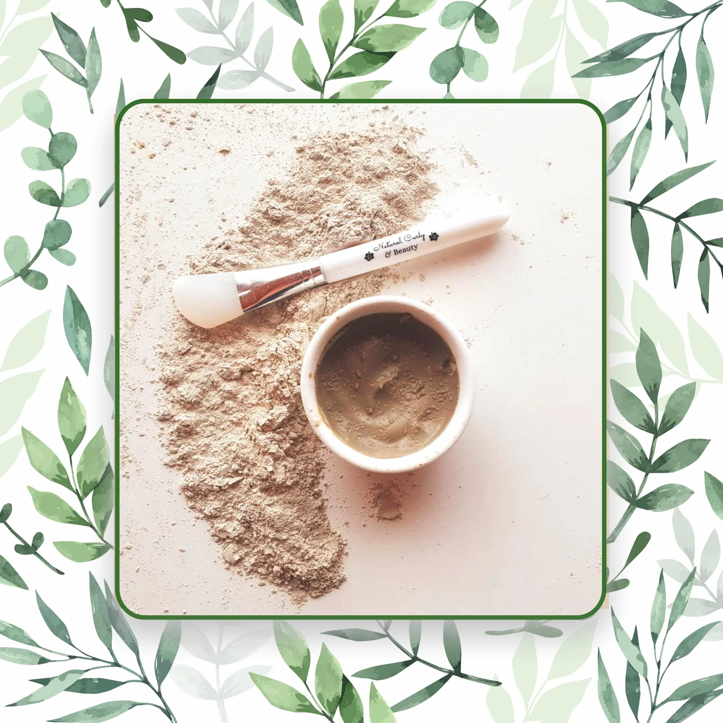 Argile verte montmorillonite ECO-CERT pinceau silicone nettoie pores hydrate adoucit peau détoxifie cheveux