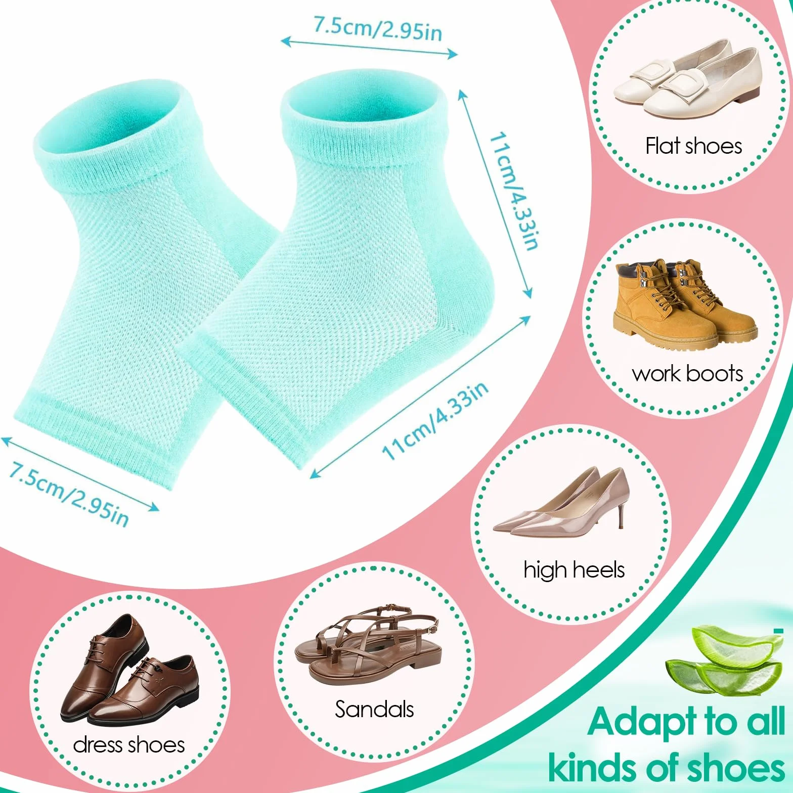 Chaussettes Hydratantes Talons Lot de 3 Réutilisables Nuit Pieds Secs Craquelés Hommes Femmes