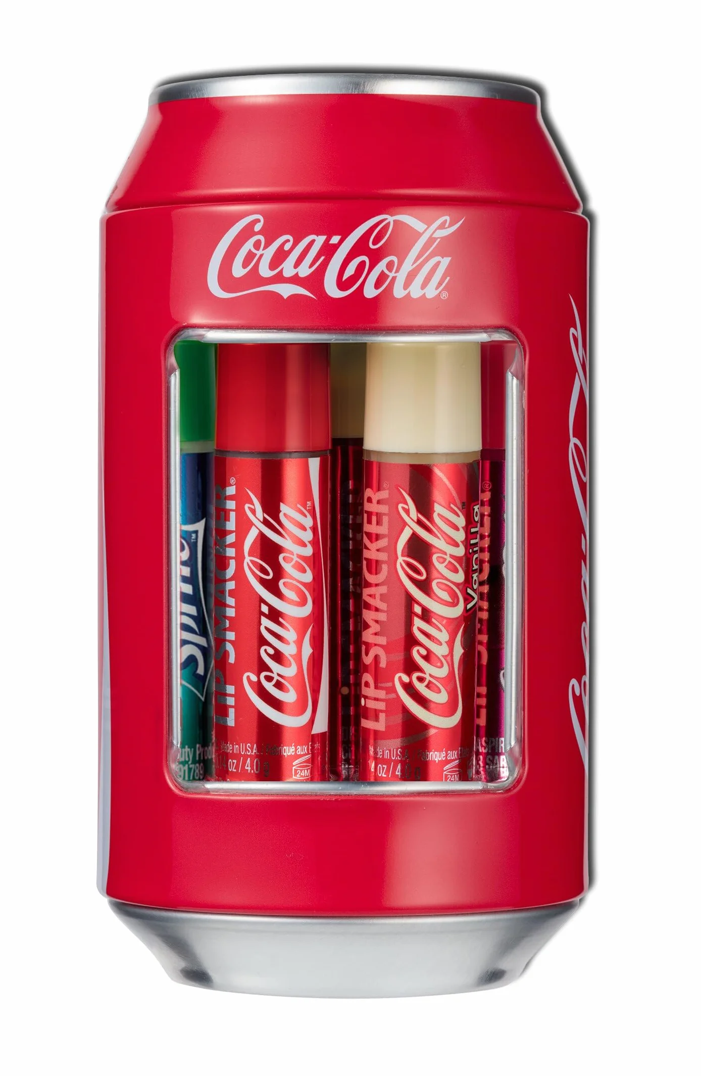 Lip Smacker Collection Canettes Coca-Cola Baumes à Lèvres Parfums Variés Cadeau Sucré Canette Classique 6 Pièces