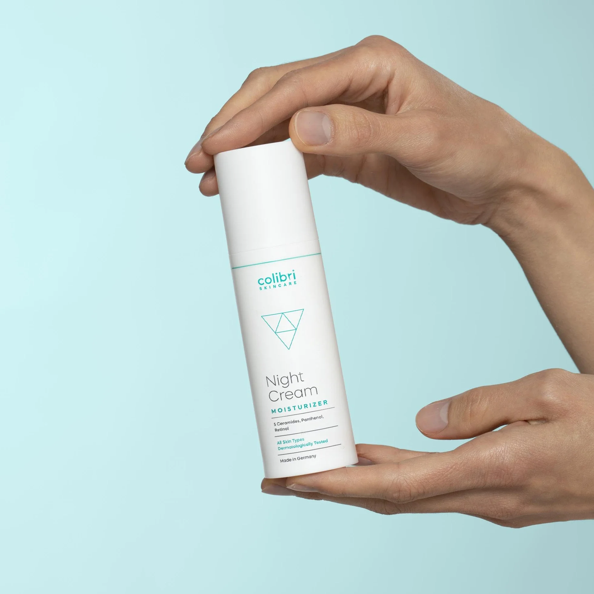 colibri skincare NIGHT CREAM (80ml) - Crème de nuit anti-rides avec rétinol, acide hyaluronique et céramides pour femme et homme - Soin de nuit pour le visage, le cou et le contour des yeux