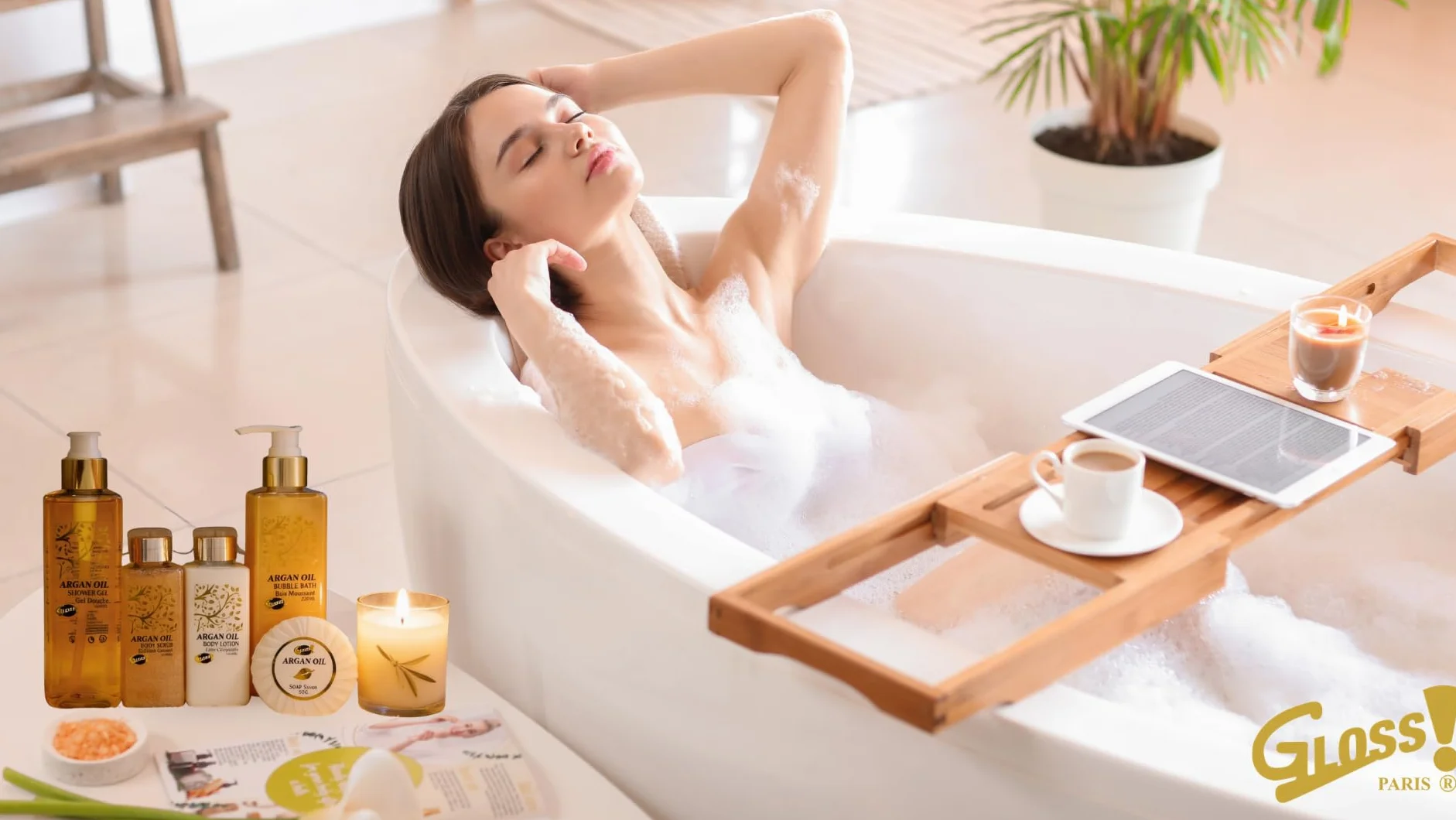 Coffret Bain Argan Parfum Soin Relaxation Cadeau Femme Fête des Mères