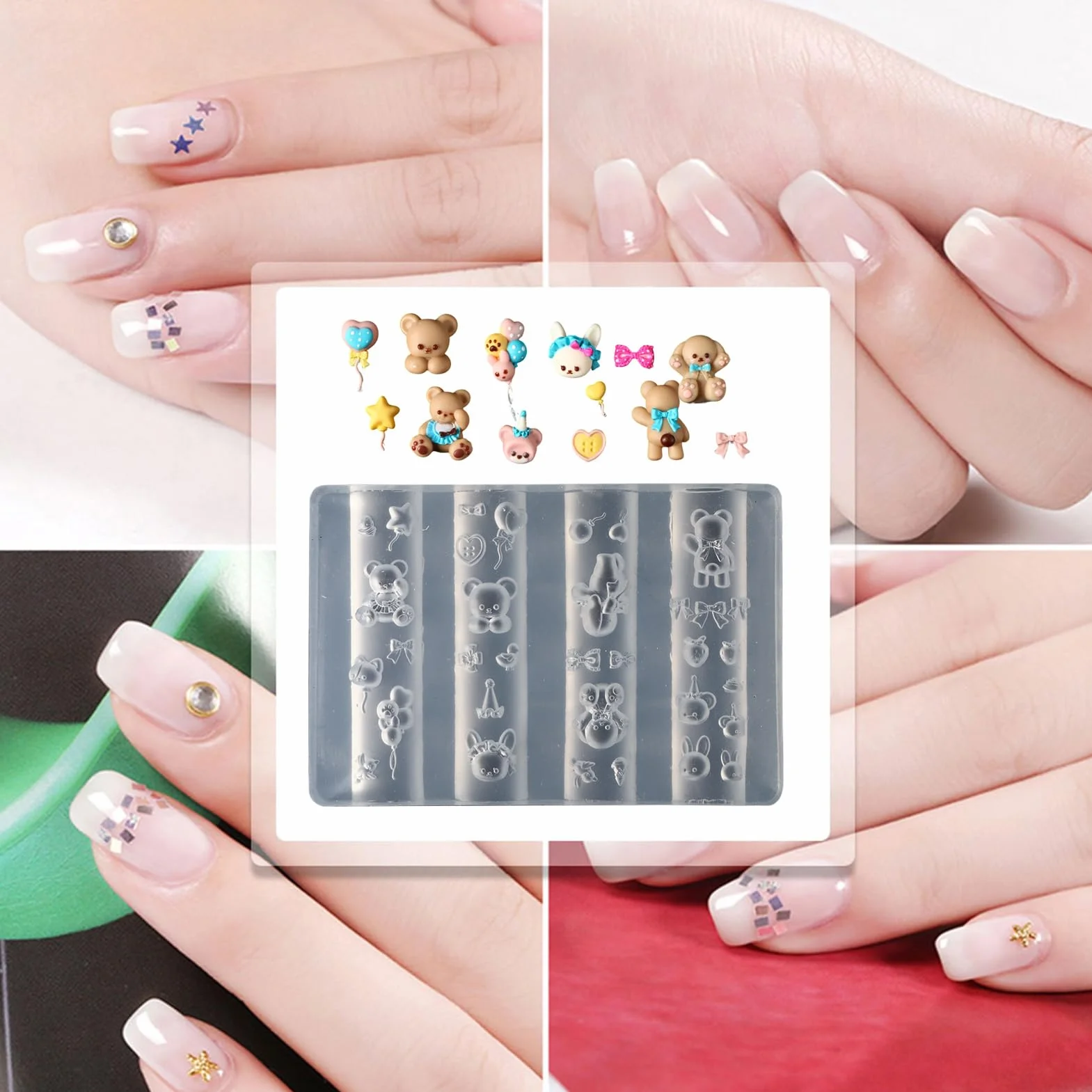 Moule en Silicone pour Art des Ongles Décorations 3D Prothèses Ongulaires Accessoires Manucure Femme